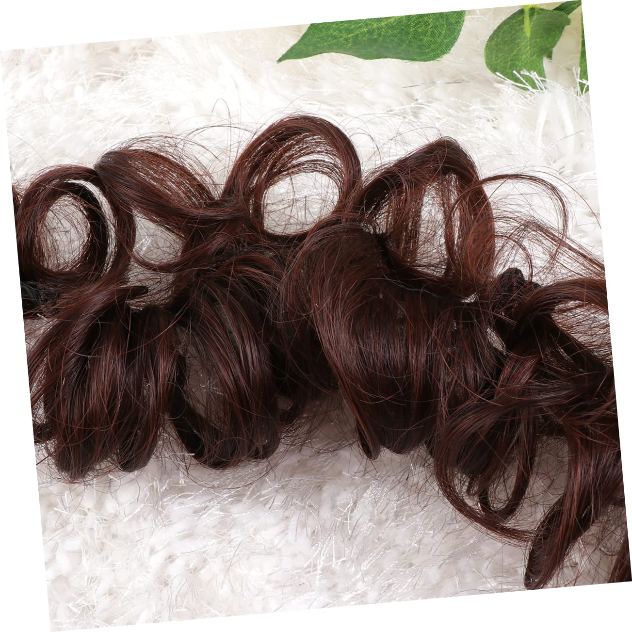 FOMIYES Hair Bun Maker for Women - Instant Wavy Curly Hair Extensions, Donut Chignon Hairpiece in Natural Chestnut Color | Perfect for Parties, Weddings & Everyday Styling