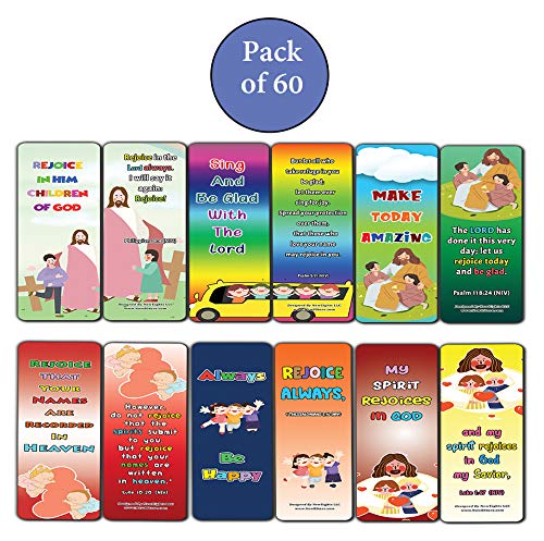 60-Pack Inspirational Bible Verse Bookmarks - Christian Gifts for Sunday School, VBS, Children's Ministry, Stocking Stuffers & Birthdays | Perfect for Daily Devotion, Bible Study & Encouragement