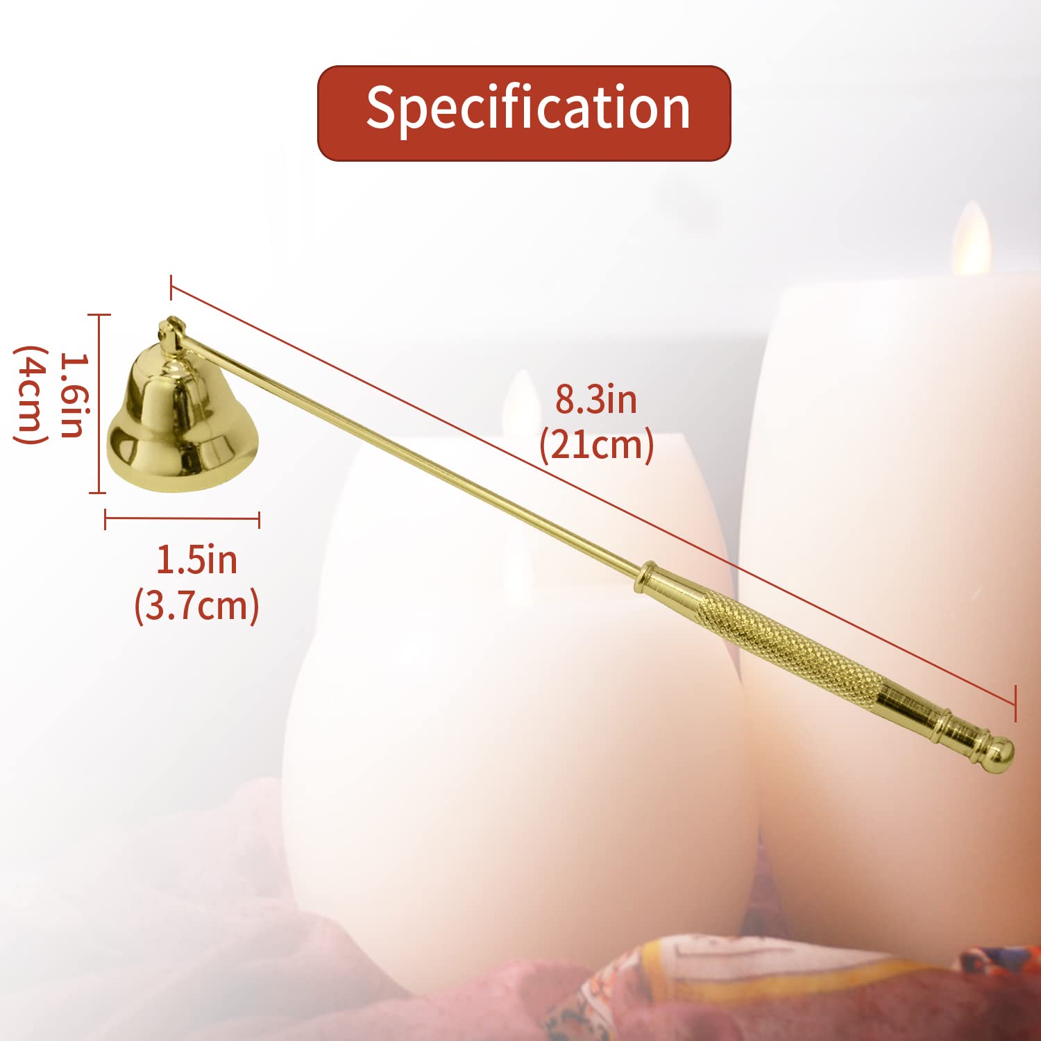 Premium Metal Candle Snuffer with Long Handle - Safe & Elegant Candle Extinguisher for Scented, Aromatherapy & Jar Candles (Gold) | Perfect for Home Decor, Romantic Dinners & Relaxing Spa Nights