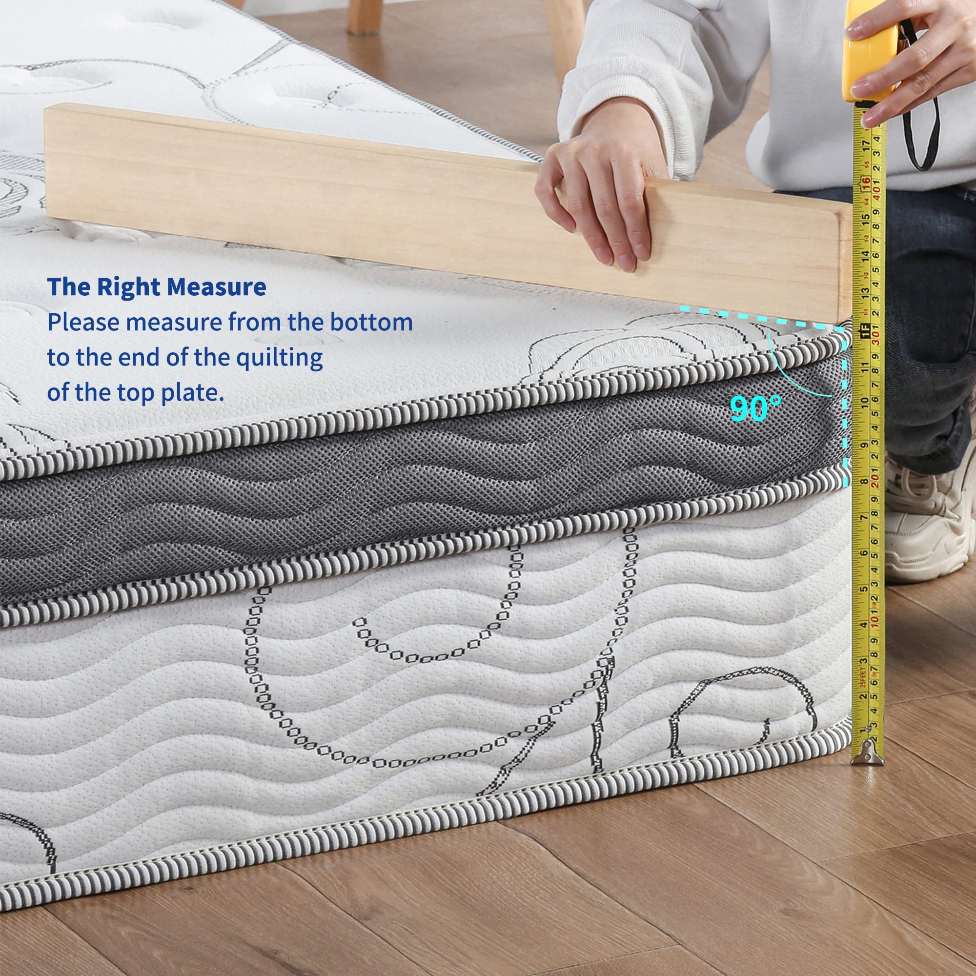 Olee Sleep 12 Inch Hybrid Queen Mattress - Gel Infused Memory Foam & Pocket Springs for Support & Pressure Relief - CertiPUR-US Certified Firm Mattress in a Box - Perfect for Back Pain Relief & Side Sleepers
