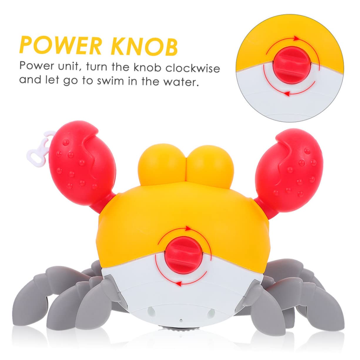 2-Pack Wind-Up Crab Bath Toys for Kids - Fun Swimming & Floating Shower Toys for Bathtub, Pool & Beach Playtime - Durable Plastic Bath Time Fun for Toddlers & Babies