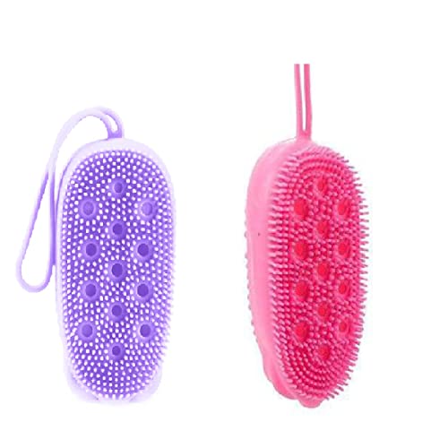 VORDVIGO Soft Bubble Bath Scrub Brush - Quick Foaming Exfoliating Body Brush for Kids, Men & Women - Gentle Skin Cleansing & Massage (Pack of 2) - Perfect for Shower, Bath & Spa Relaxation