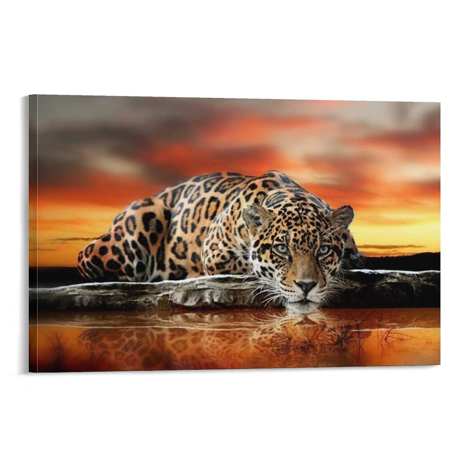 BJYZ Leopard Animal Wall Art Posters - Modern Canva Painting Prints for Office & Home Decor - Living Room Aesthetic Pictures & Wall Art for Painting - Perfect for Living Room, Bedroom & Office Spaces