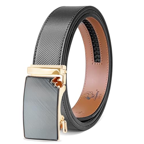 Grey Gold Buckle-twill Black Belt