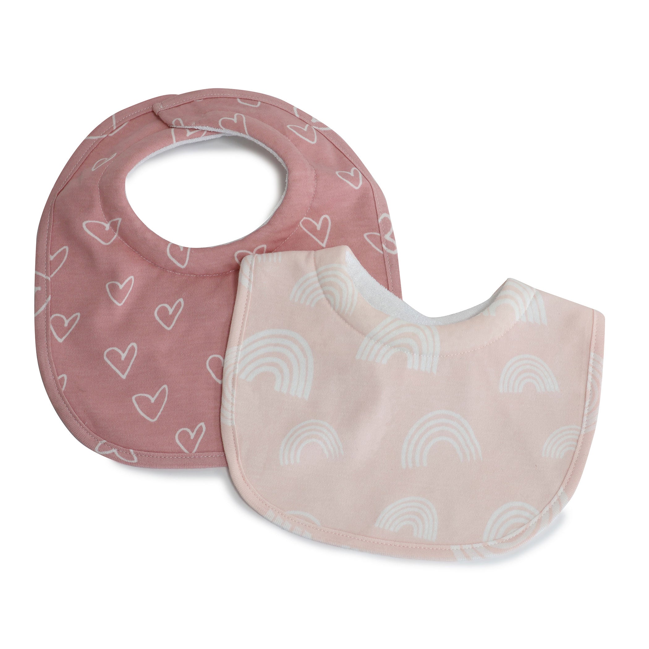 Nordic Style 2-Pack Dribble Bibs for Babies - Dusty Berry & Rose | Soft & Absorbent Drool Bibs for Teething, Feeding, and Everyday Use