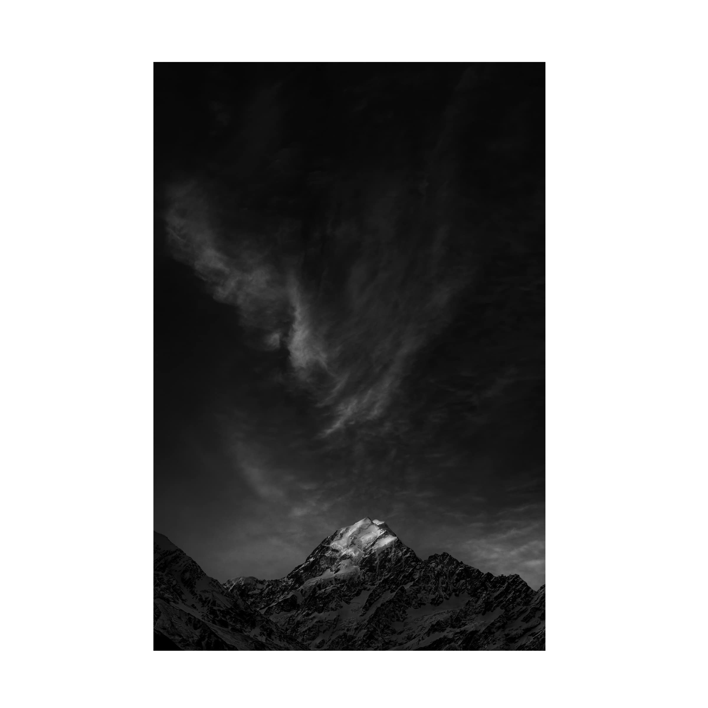 Trademark Fine Art 'Mount Cook' Canvas Wall Art Print by Yan Zhang - Stunning Landscape Painting for Living Room, Bedroom & Office Decor