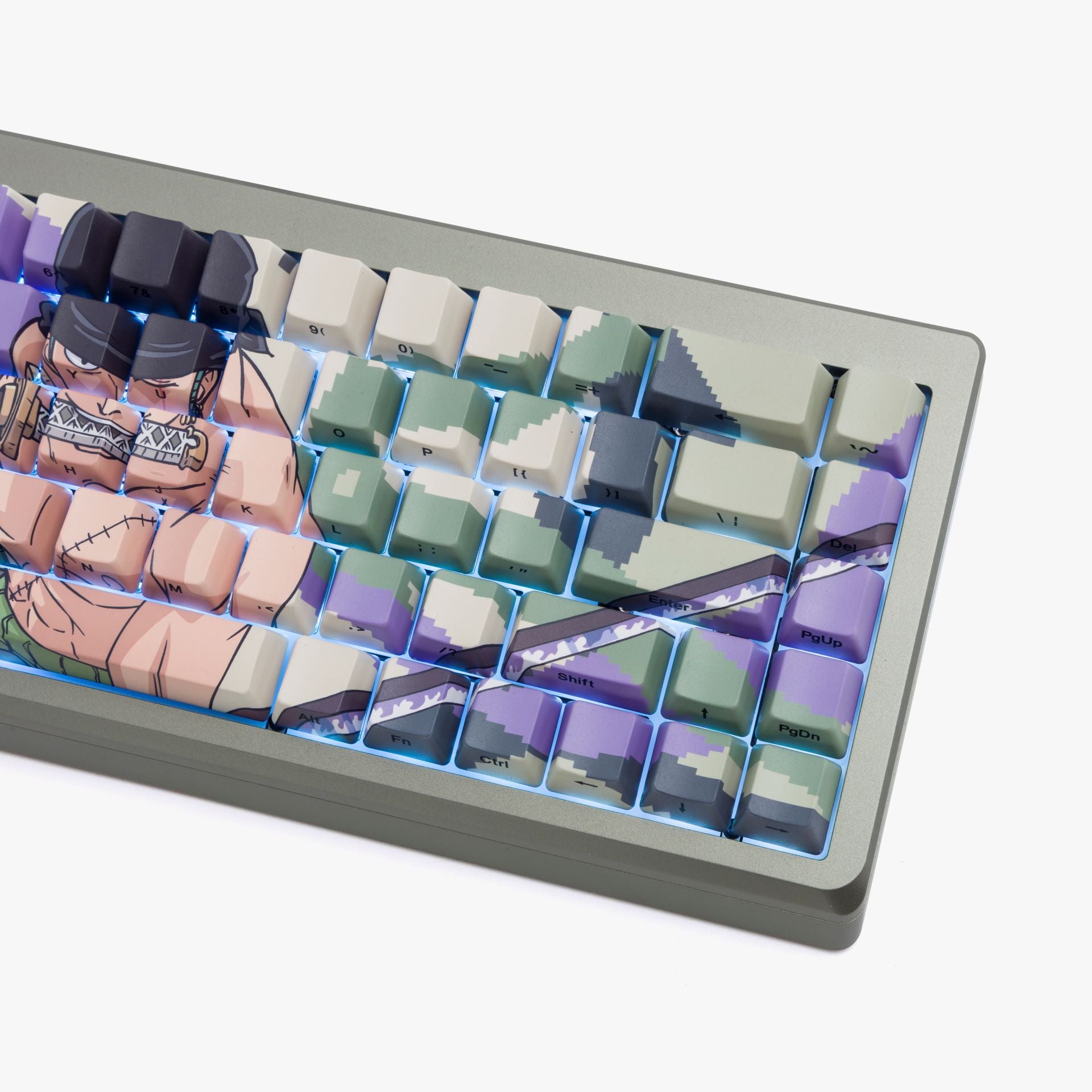 One Piece x HG Summit 65 Mechanical Keyboard - Zoro Themed RGB Gaming Keyboard for PC, Mac - Perfect for Anime Fans & Gamers