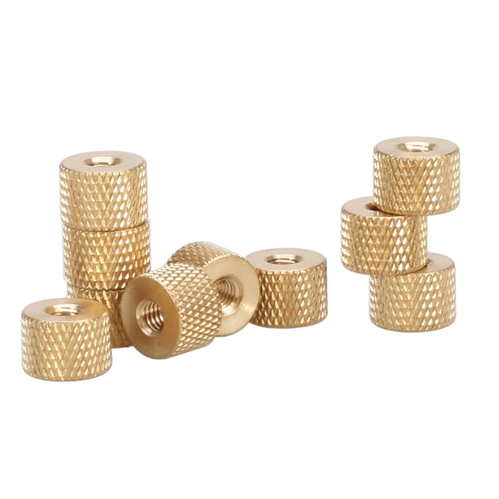 M2.5 Brass Knurled Thumb Nuts - Pack of 10 - Easy-Grip Fasteners for DIY Projects, Electronics, and Machinery Assembly