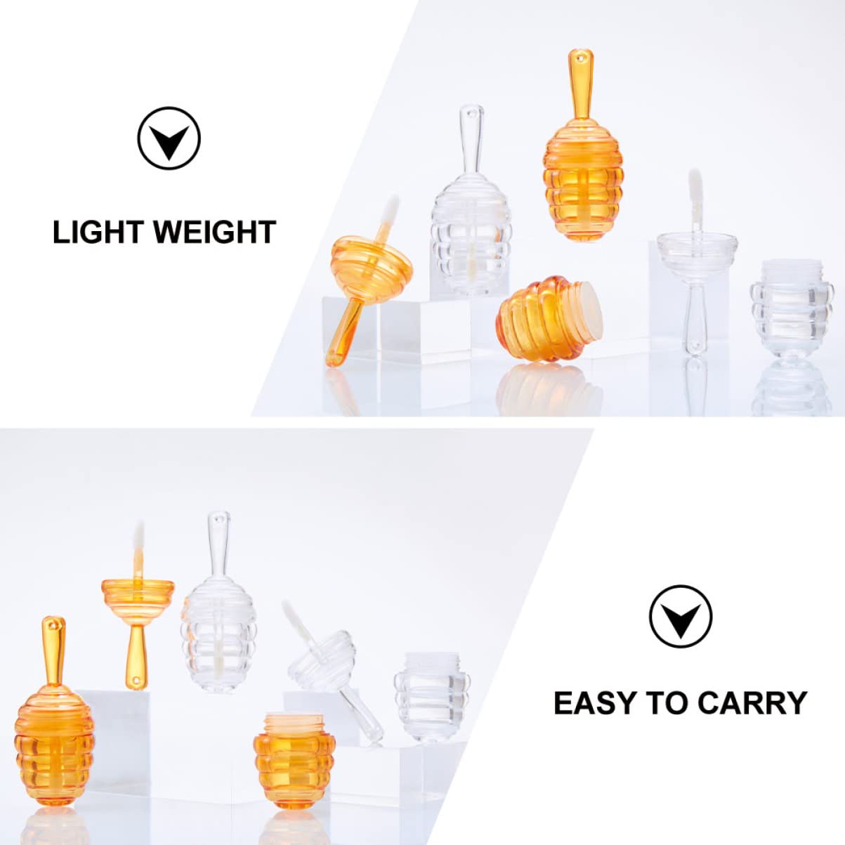 30 Pcs Clear Honeycomb Lip Gloss Empty Tubes - DIY Lip Balm Containers for Homemade Lip Glaze & Cosmetics | Perfect for DIY Beauty, Travel, Gifts & Makeup Kits