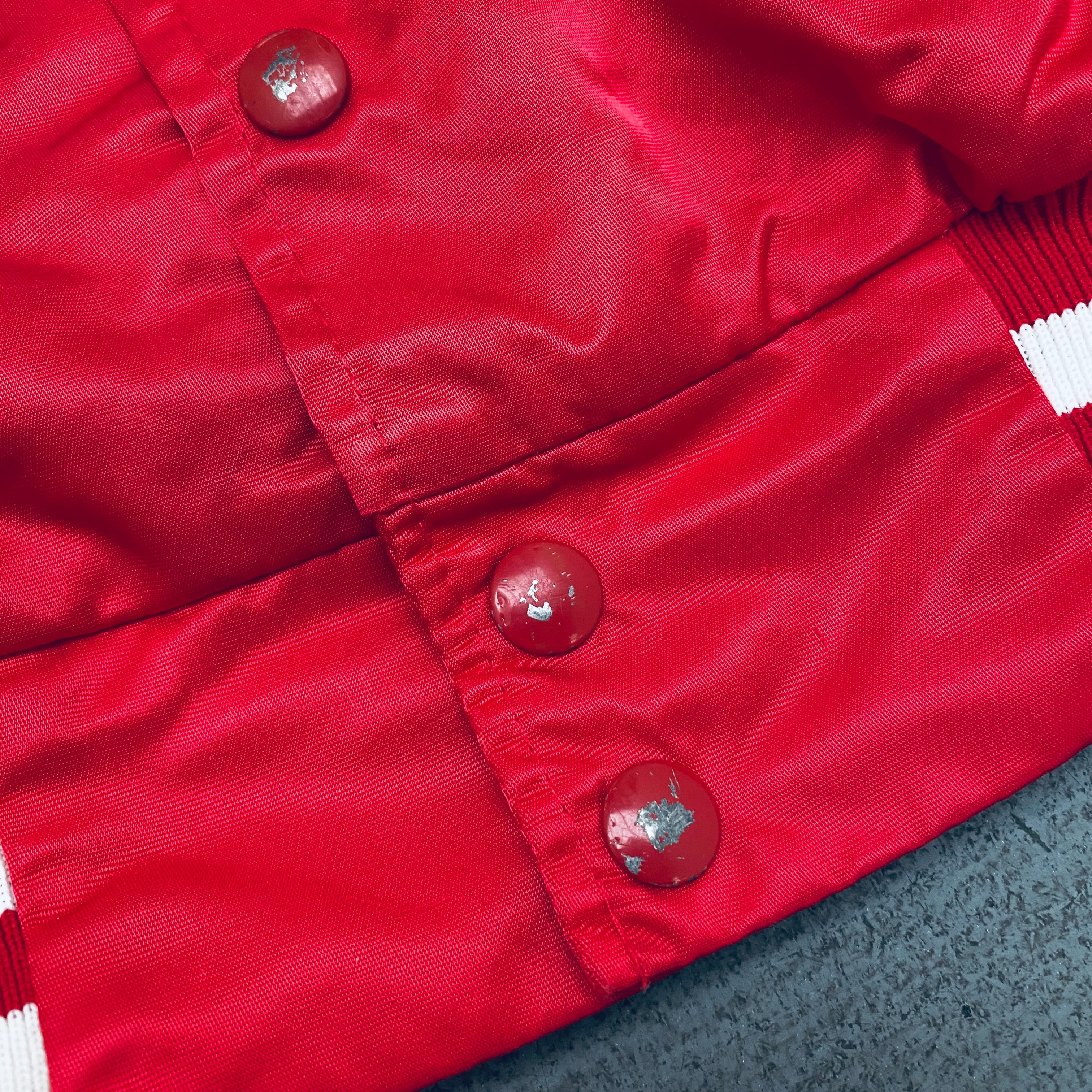 1990s Wisconsin Badgers Champion Satin Stitched Reverse Spellout Bomber Jacket - XL/XXL - Vintage College Football Apparel for Fans & Collectors