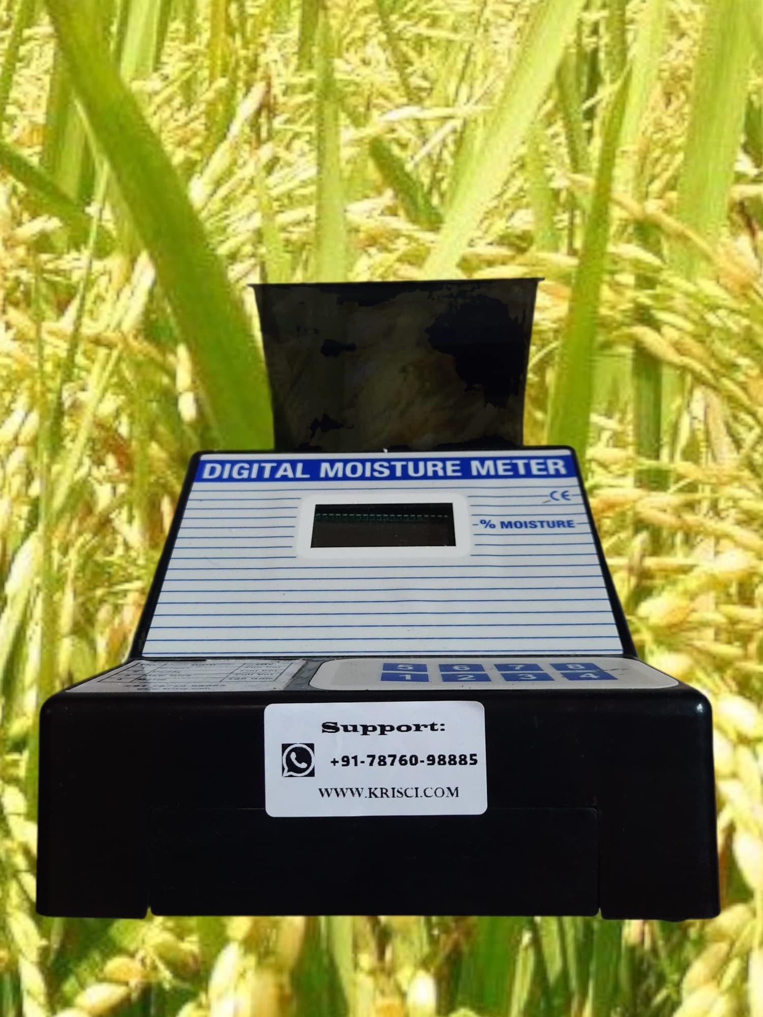 XOPIC Digital Grain Moisture Meter for Paddy, Wheat, Maize & Rice - Portable Yellow Moisture Tester for Agriculture & Farming Use