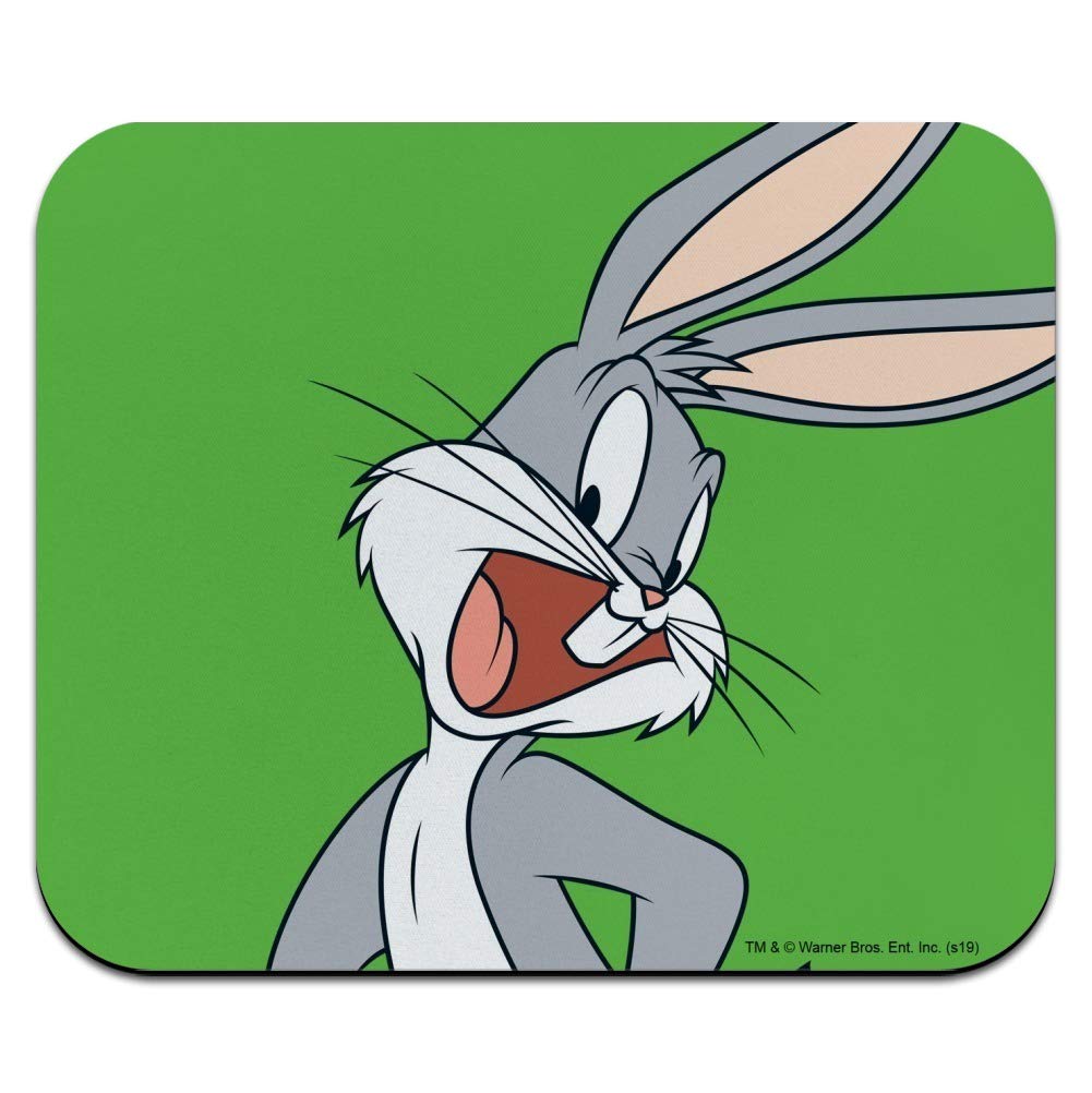 Looney Tunes Bugs Bunny Low Profile Gaming Mouse Pad - Ultra Thin Non-Slip Rubber Base for PC, Laptop & Office Use