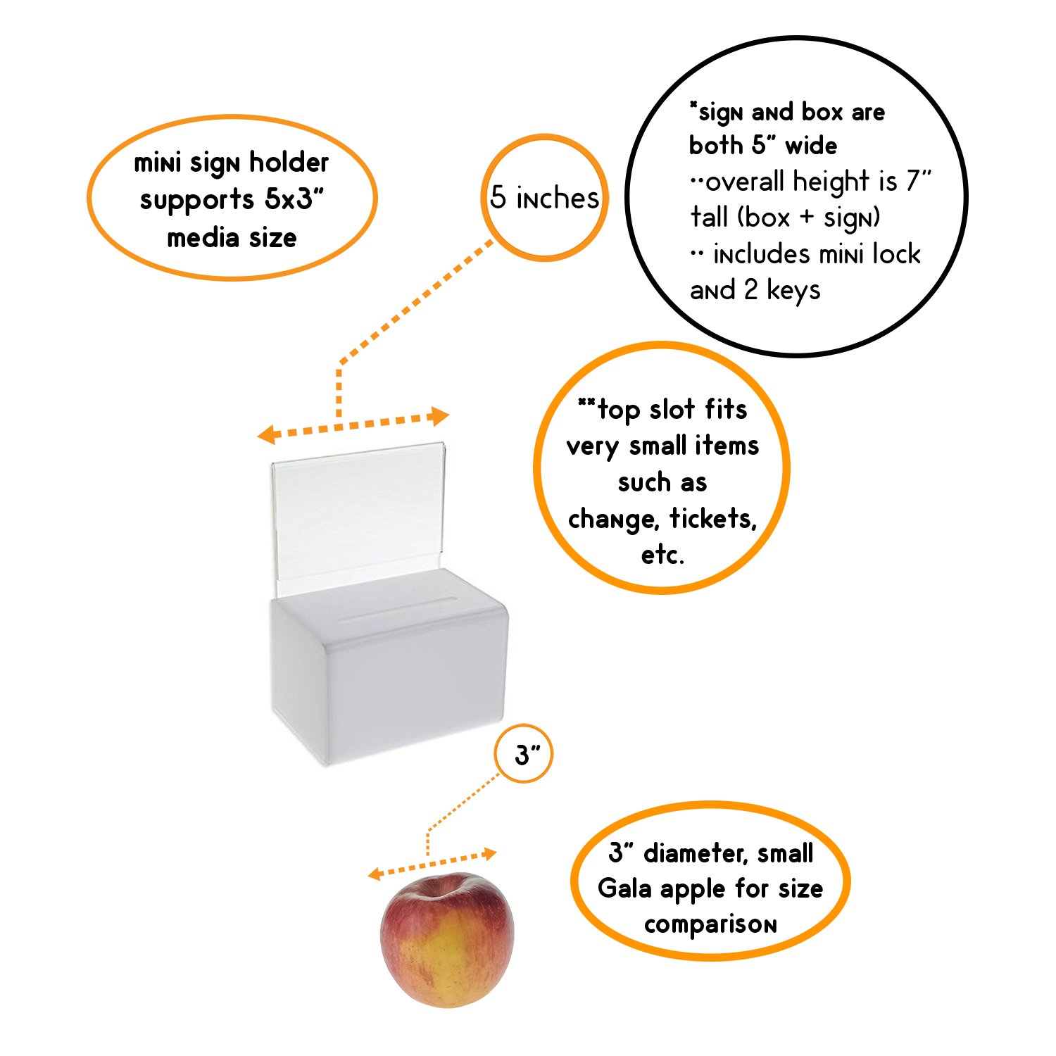 White Donation Box with Sign Holder & Lock - Secure Charity Collection Box for Churches, Schools & Fundraising Events