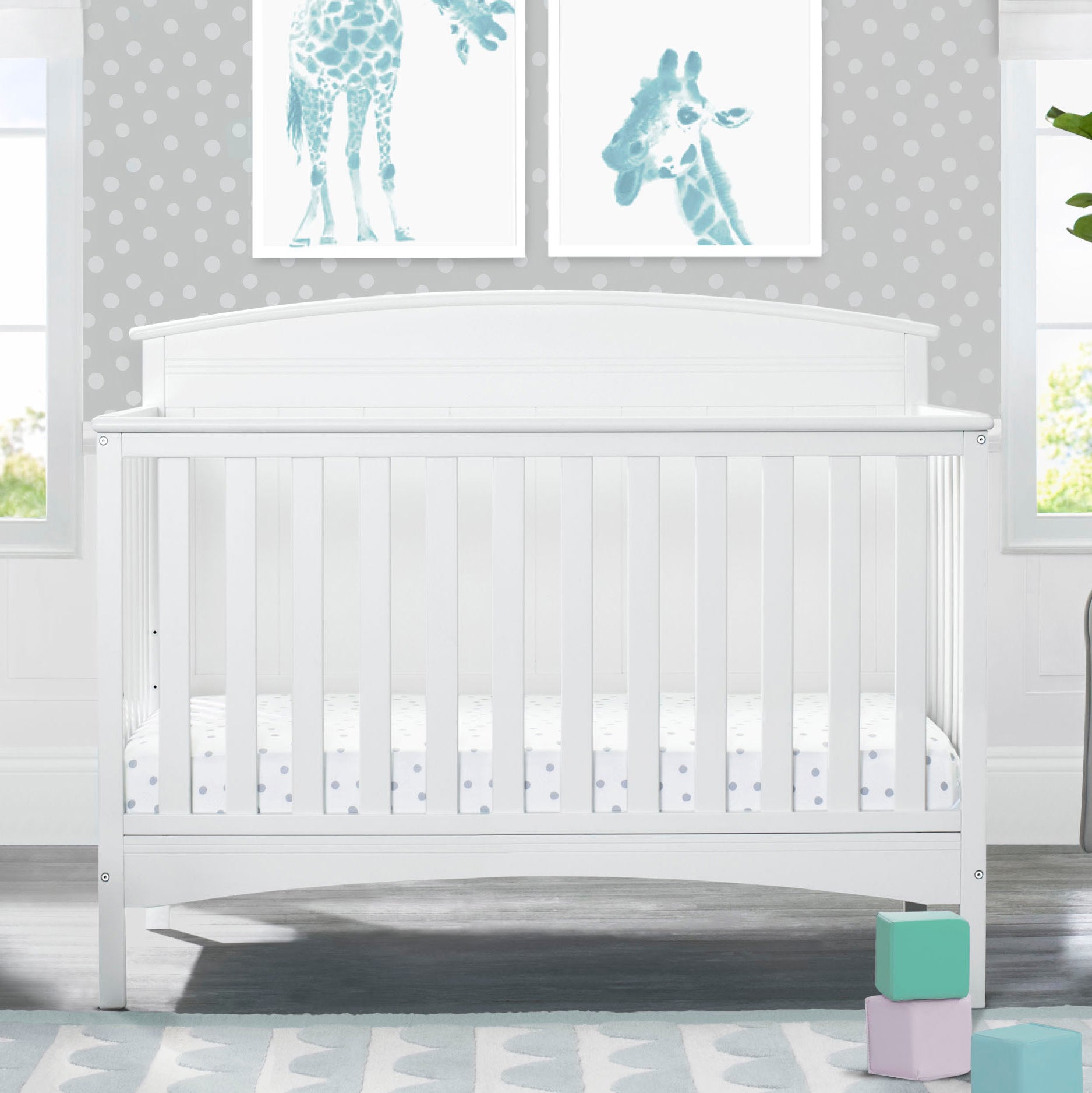 Archer 4-in-1 Convertible Baby Crib - Toddler Bed, Daybed & Full-Size Bed - Safe & Stylish Nursery Furniture for Newborns to Teens - Perfect for Bedrooms, Daycare & Guest Rooms
