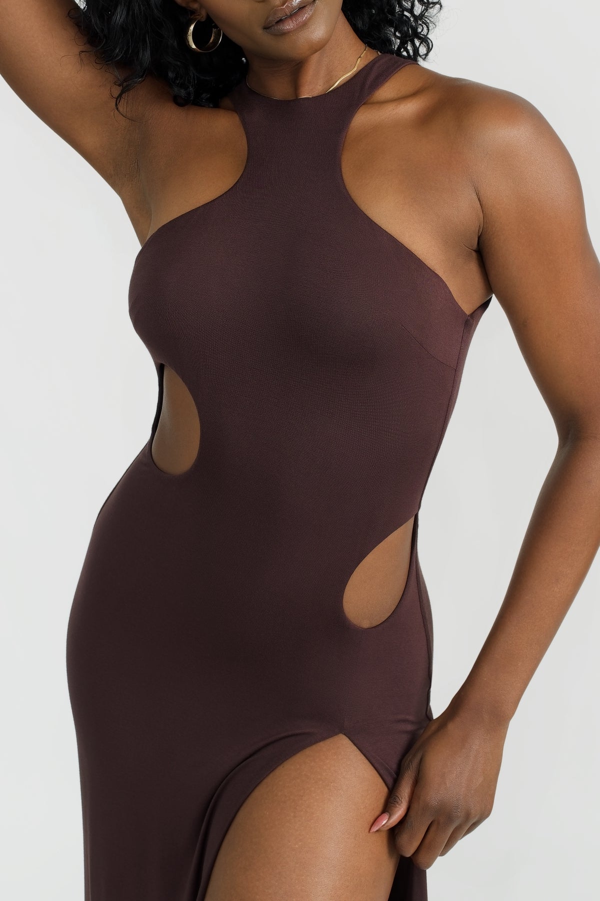 Elegant Capri Maxi Dress in Chocolate Brown - Perfect for Summer Beach Vacations & Casual Outings