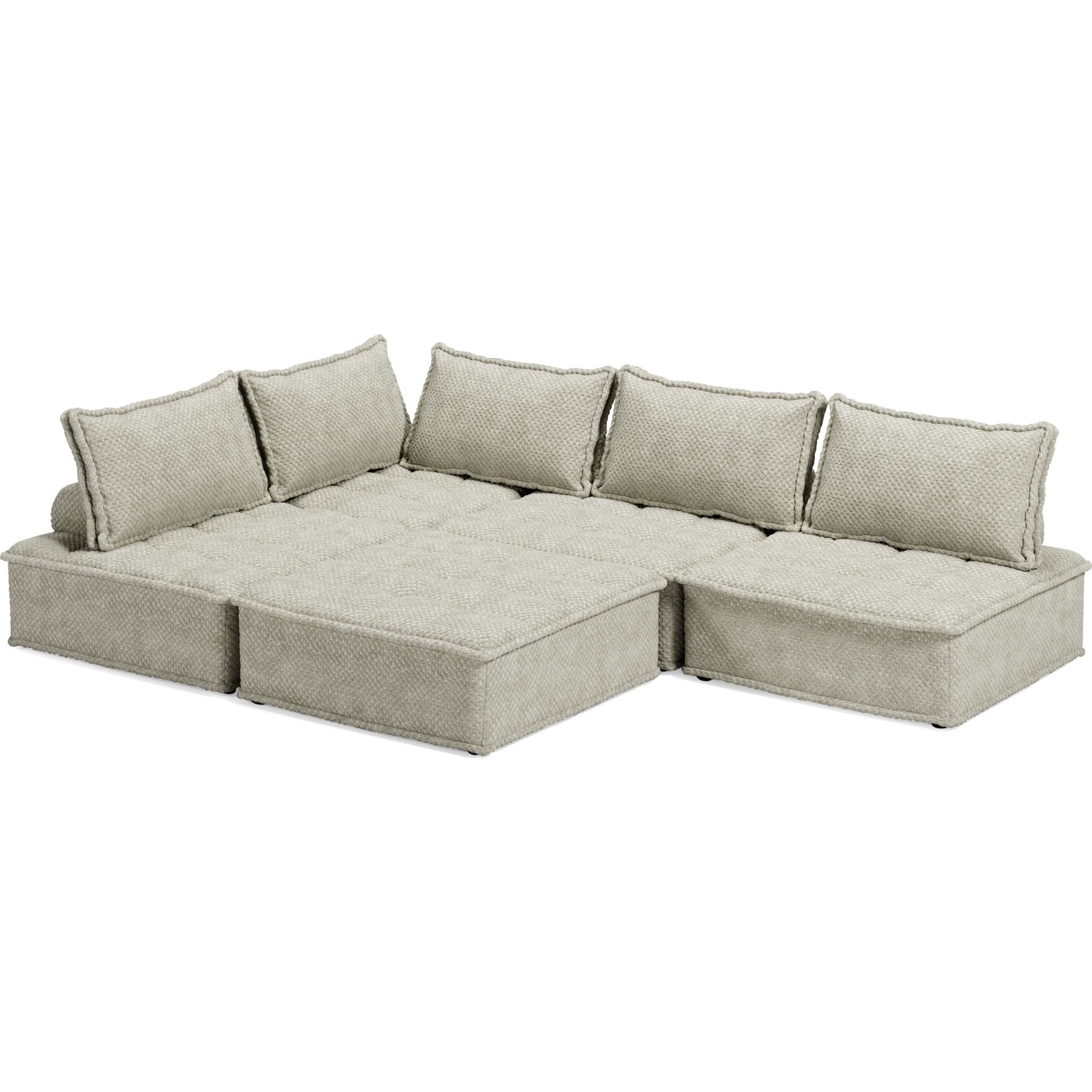5-Piece Modular Sectional Sofa Set - Modern L-Shaped Couch with Reversible Chaise for Living Room, Family Room & Home Theater