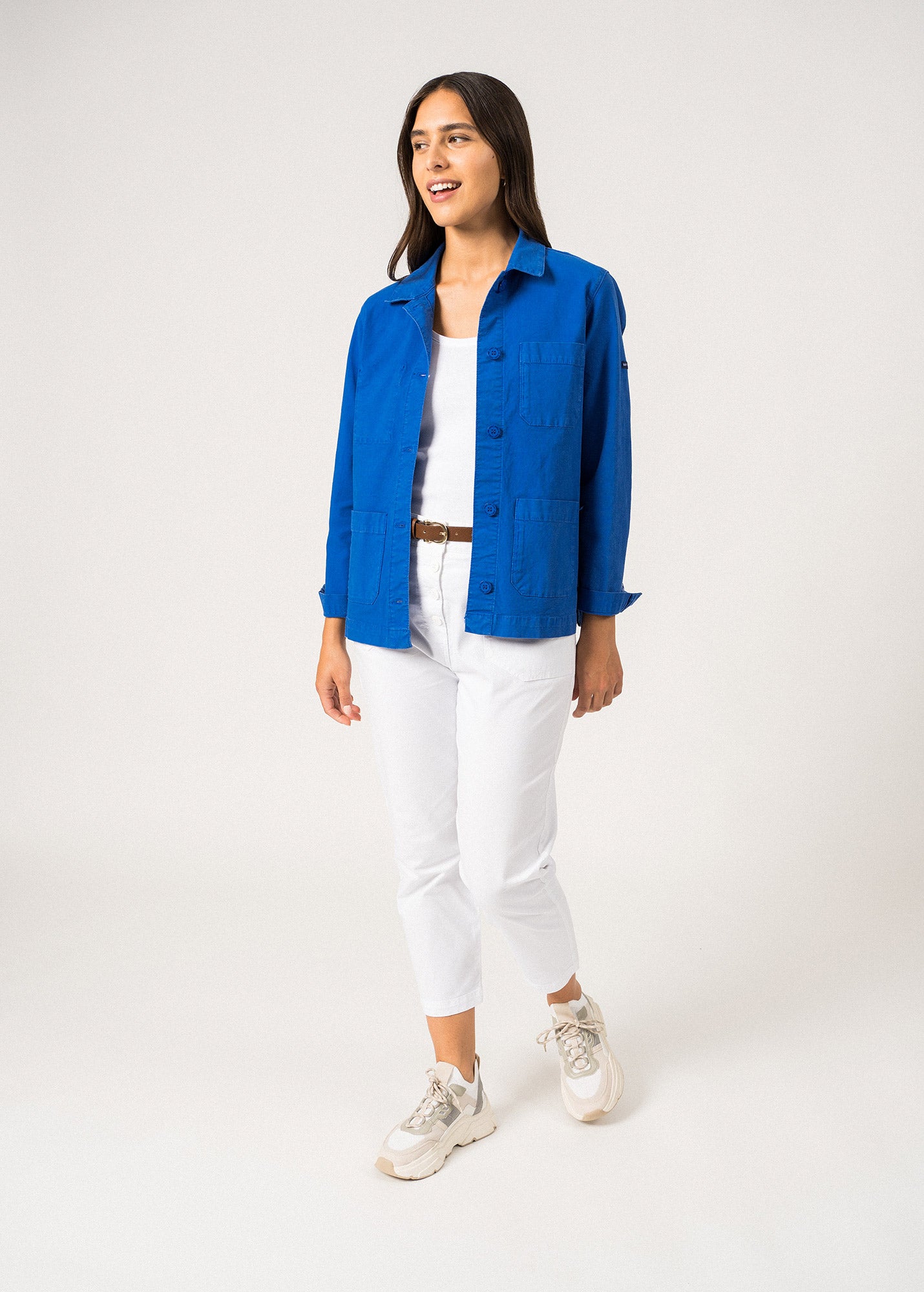 ALIZE French Chore Jacket for Women - Workwear Cotton Canvas Jacket (Navy Blue) | Durable & Stylish for Farm, Garden & Outdoor Work