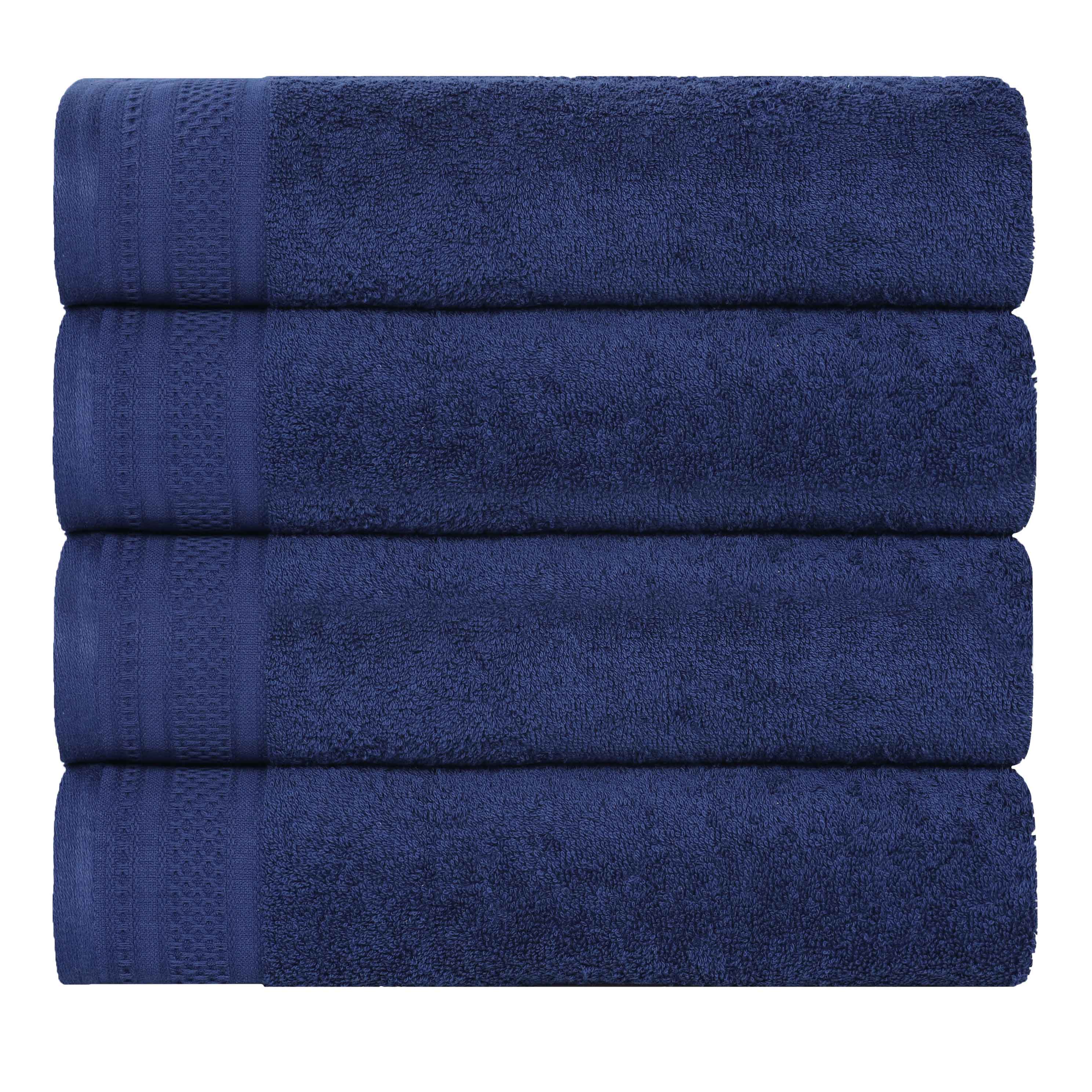 Premium Honeycomb Waffle Weave Cotton Bath Towels Set of 4 - Ultra Soft & Absorbent Luxury Bathroom Towels for Spa, Hotel, and Home Use