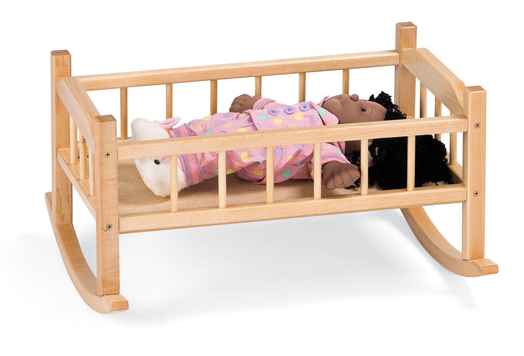 Vintage Wooden Doll Cradle - Handmade Traditional Baby Doll Bed for Collectors & Kids - Perfect for Nursery Decor, Playtime & Gift Giving