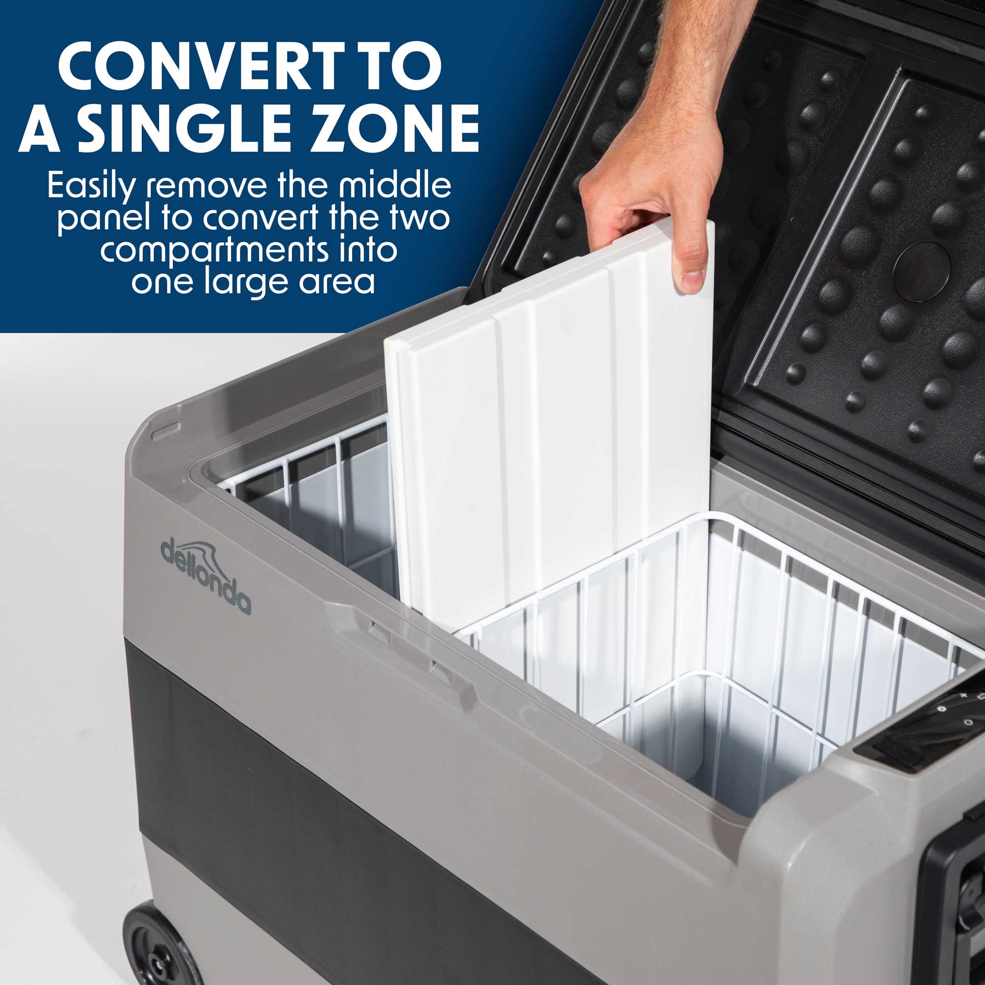 60L Portable Car Fridge Freezer with 12V/24V Dual Zone Compressor - Perfect for Road Trips, Camping & Outdoor Adventures (Model DL15)