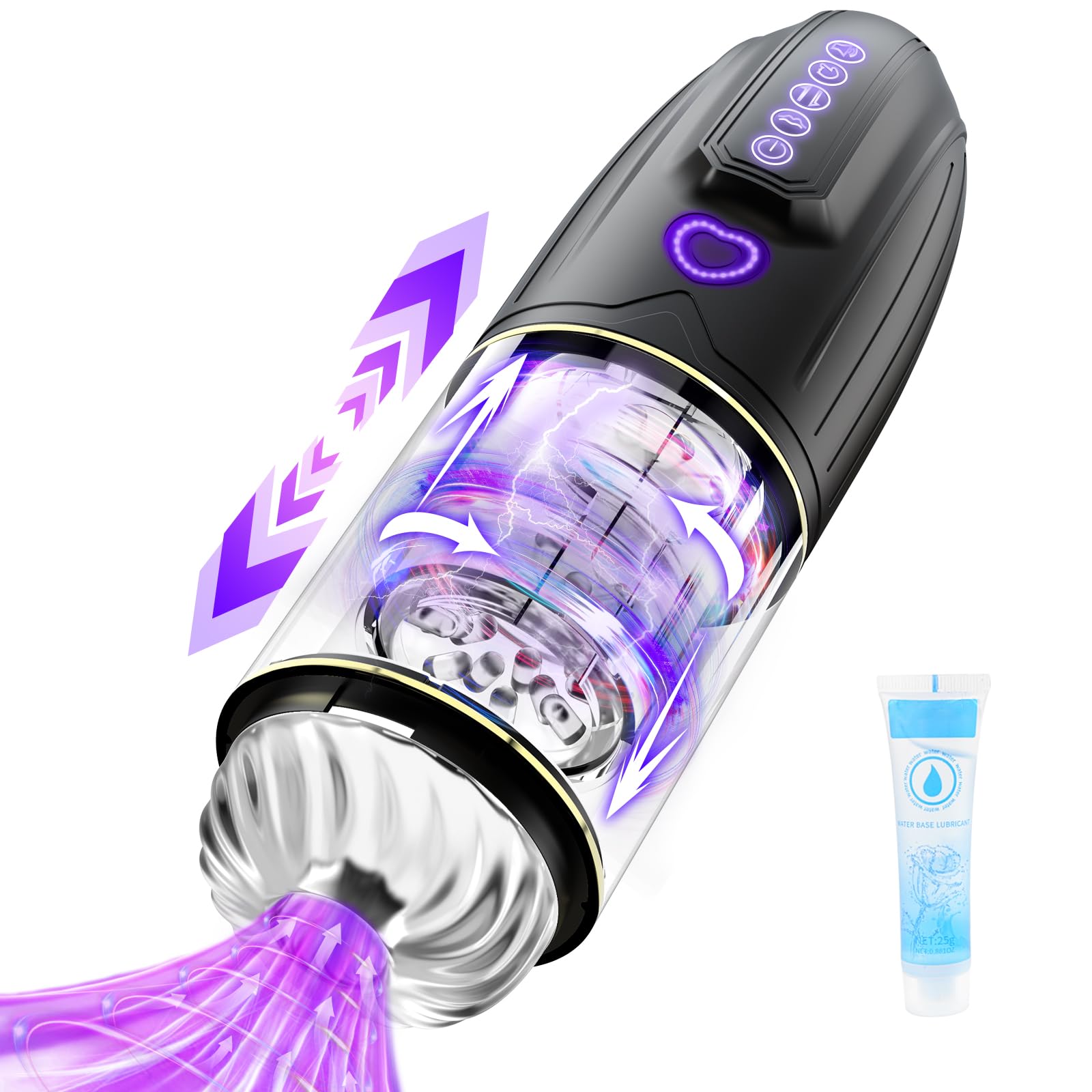 Electric Male Masturbator Sex Toy - Automatic Male Masturbator with 10 Rotation & Thrust Modes, Penis Stimulator with Burst Mode for Men - Perfect for Solo Play, Couples Fun & Discreet Pleasure