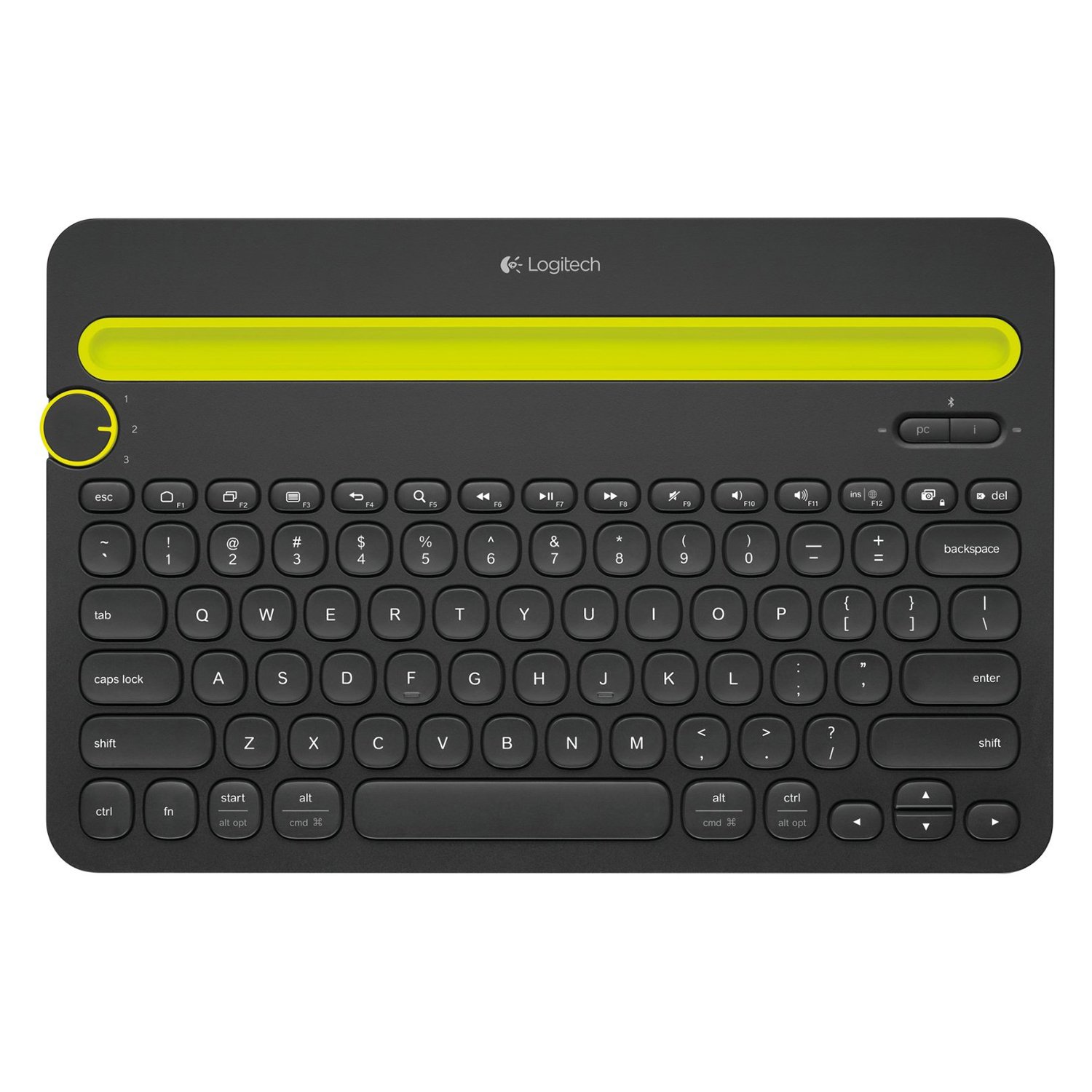 Logitech K480 Multi-Device Bluetooth Keyboard - Wireless QWERTY Layout for Computer, Tablet & Smartphone - Compatible with Windows, Mac, iOS, Android - Black (Renewed) - Perfect for Home Office, Remote Work & Multi-Tasking