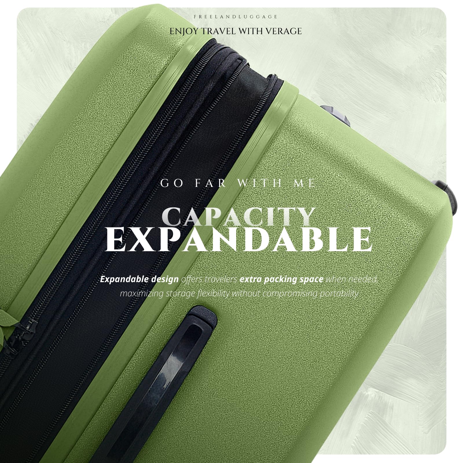Veraage Freeland Expandable Hardside Carry On Luggage 20-Inch - TSA Approved Spinner Suitcase with X-Large Wheels for Smooth Rolling | Perfect for Air Travel, Business Trips & Weekend Getaways (Green)