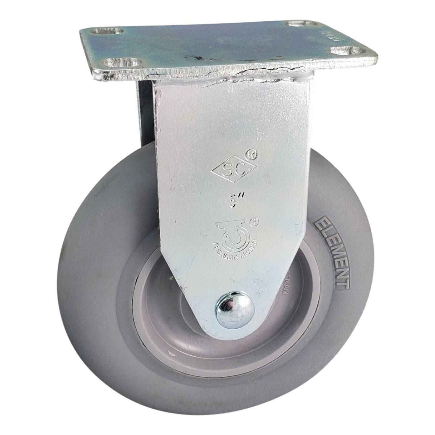 5 Pack 1-1/4 Inch Heavy Duty Rigid Casters with 250 lb Capacity - Perfect for Industrial Carts, Workbenches, and Material Handling Equipment