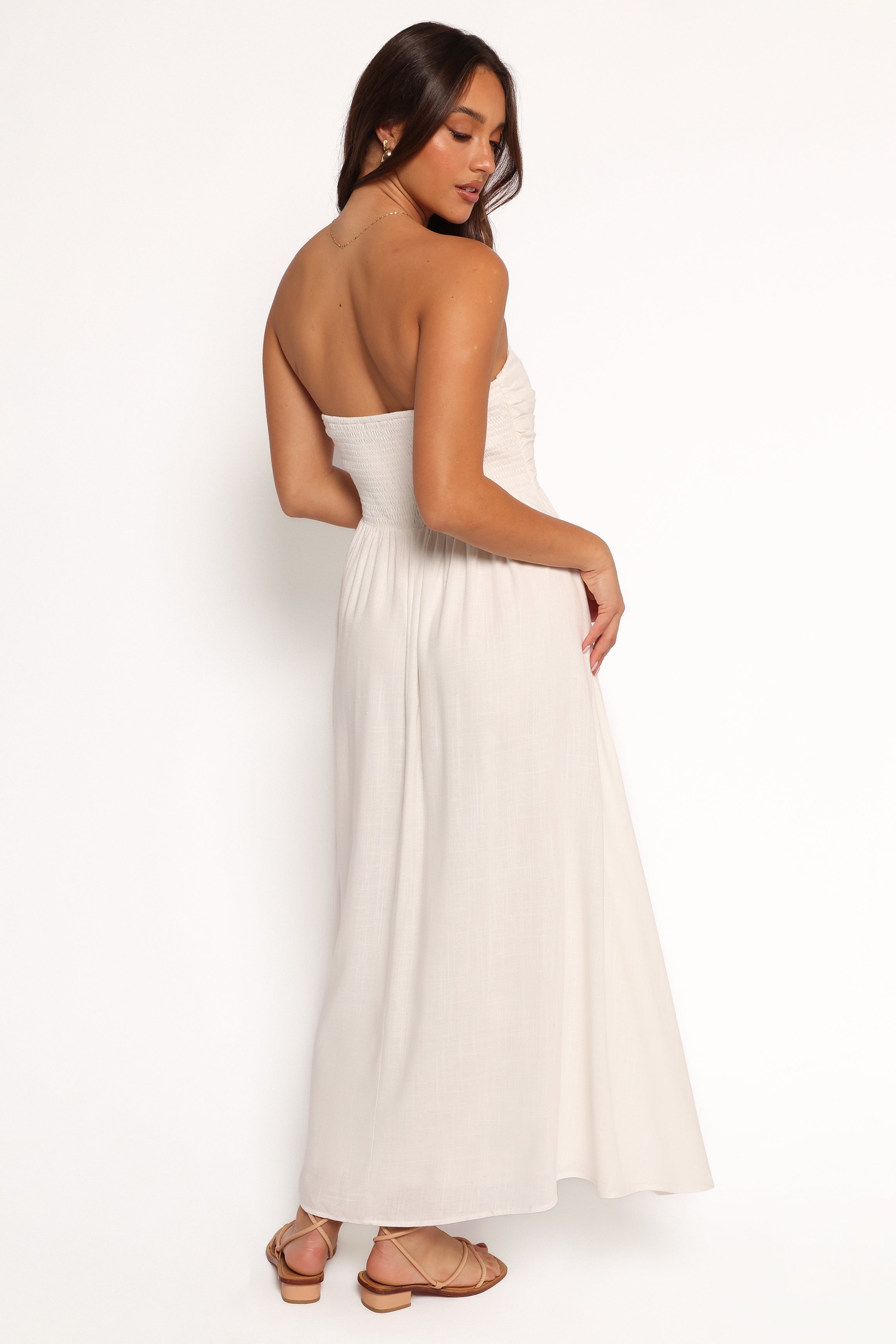 Kayt Strapless Dress - Elegant White Summer Dress for Women | Perfect for Weddings, Parties & Beach Vacations