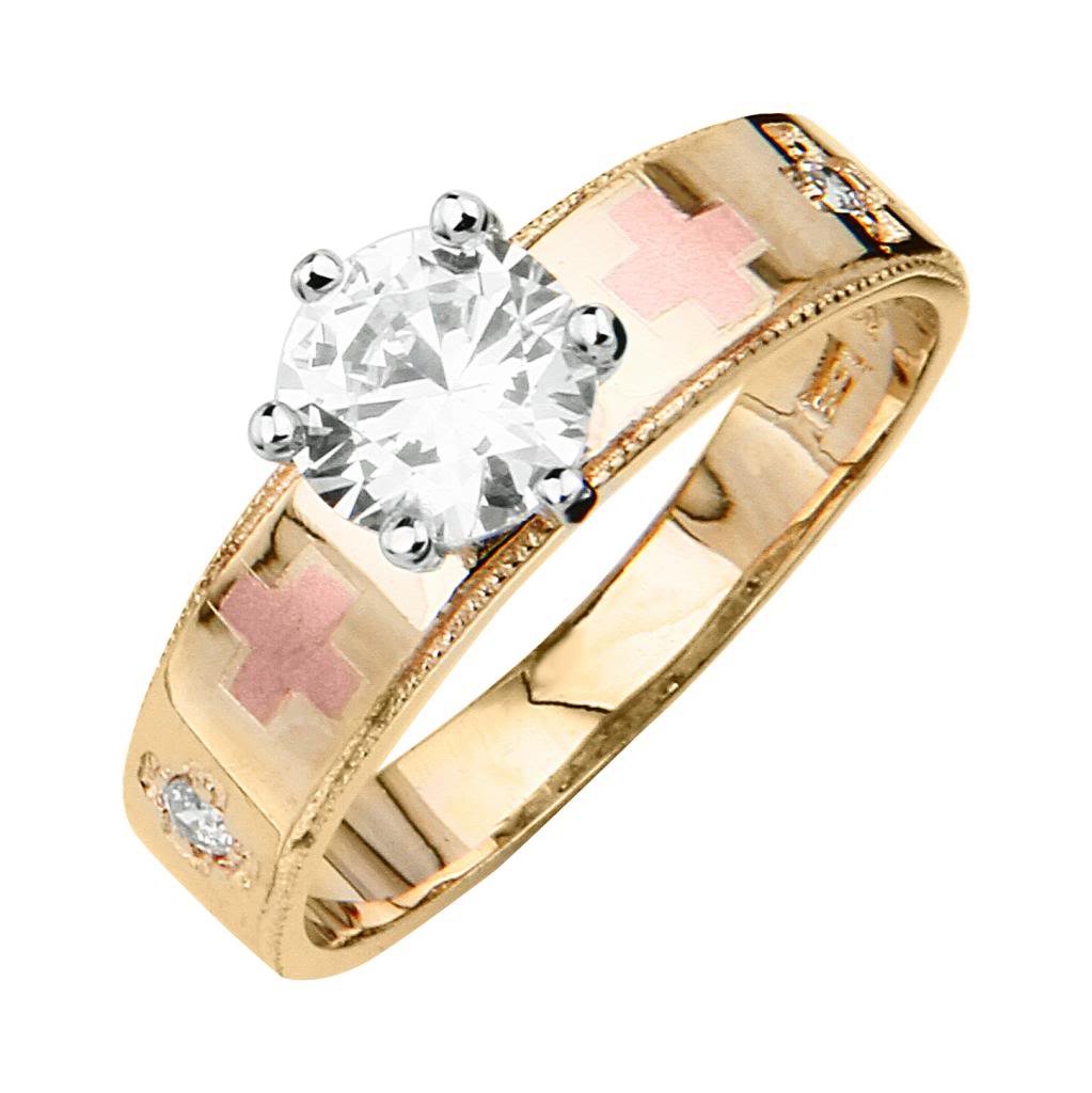 14K Tri-Color Gold Wedding Engagement Ring for Women - Elegant Solitaire Diamond Bridal Ring Set for Proposal, Anniversary & Special Occasions