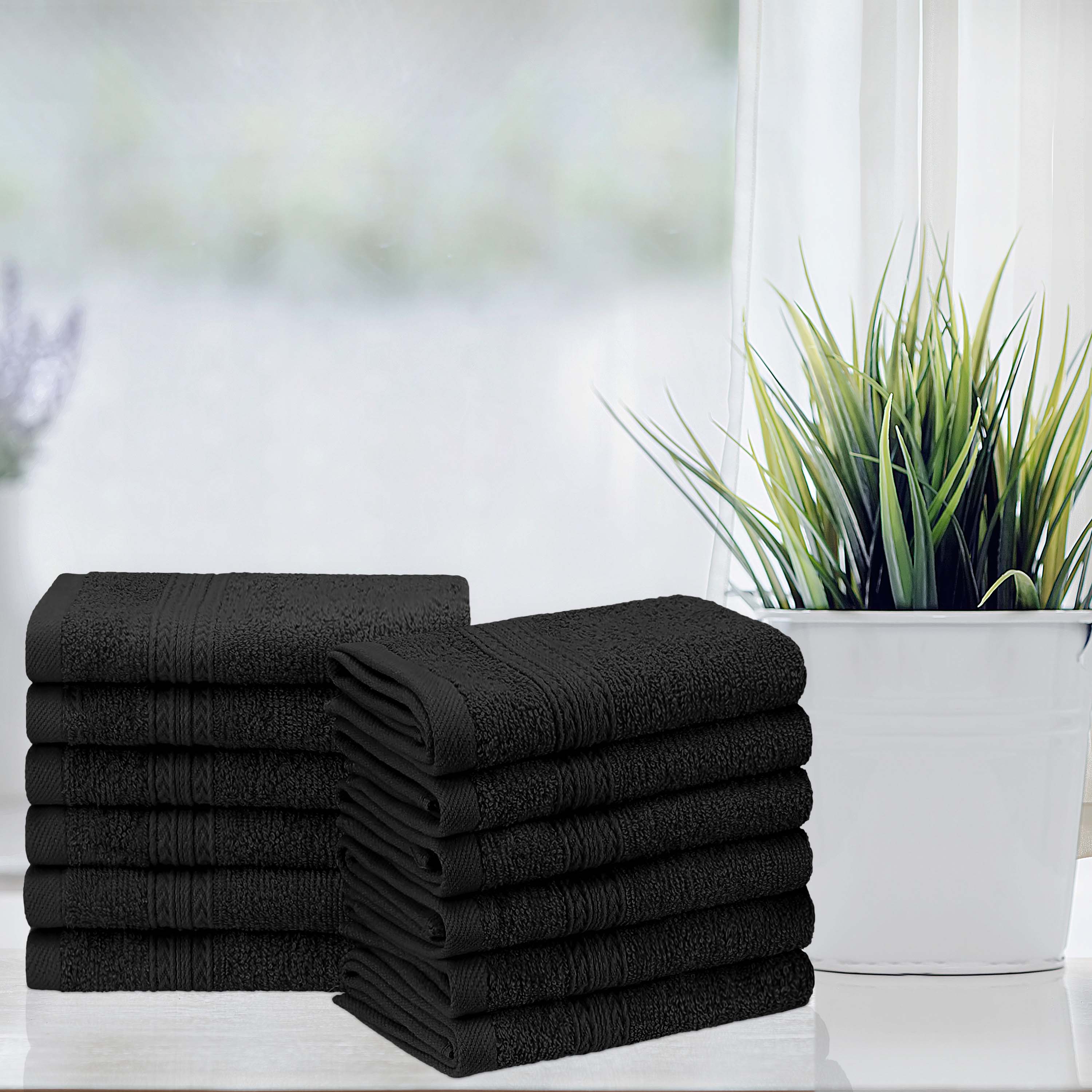 Organic Cotton 12-Piece Solid Face Towel Set | Eco-Friendly, Soft & Absorbent | Perfect for Spa, Gym, Travel & Home Use