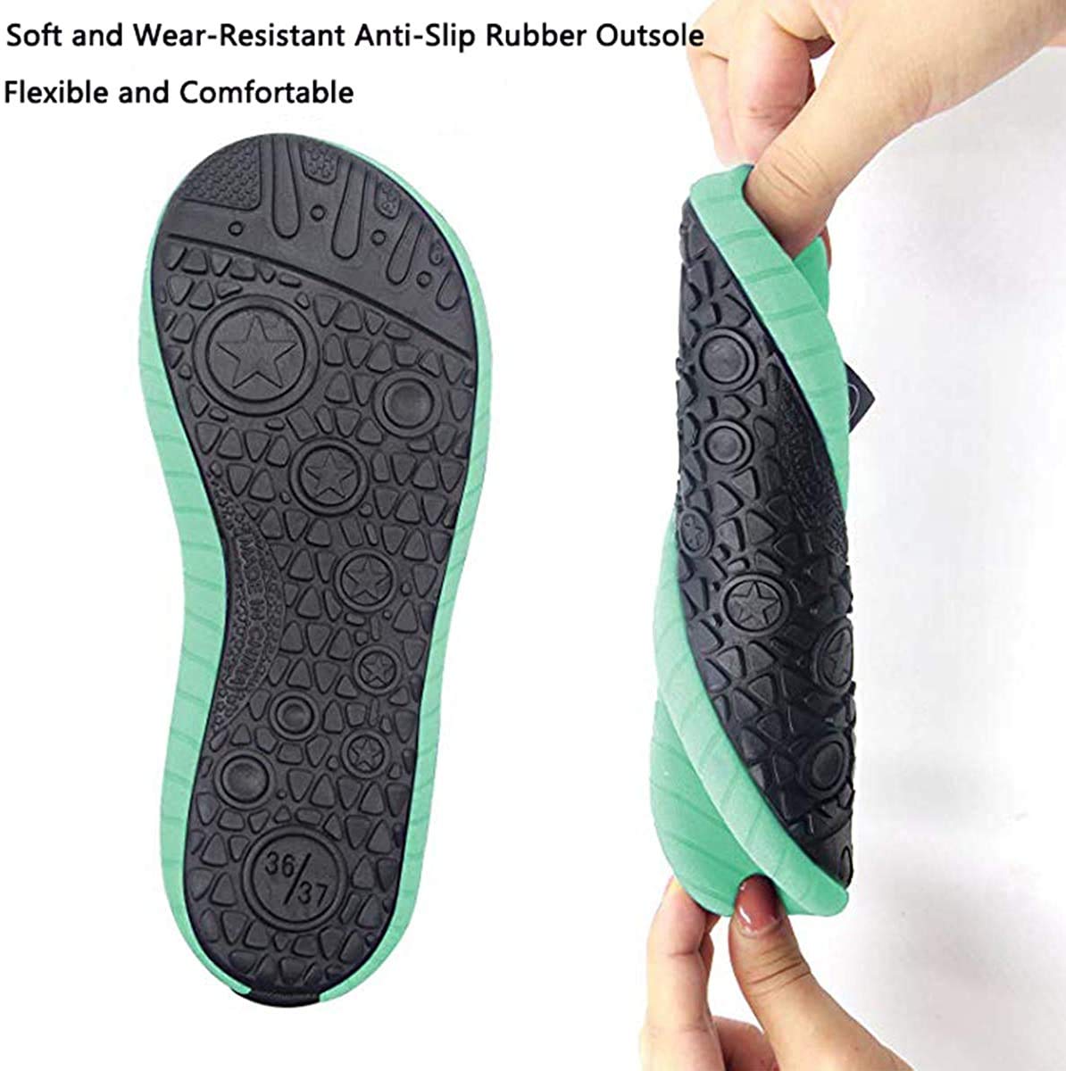 Rokiemen Water Shoes for Women and Men - Barefoot Aqua Socks for Swimming, Surfing, Yoga & Beach - Quick-Dry Skin Sock Shoes for Water Sports & Outdoor Activities