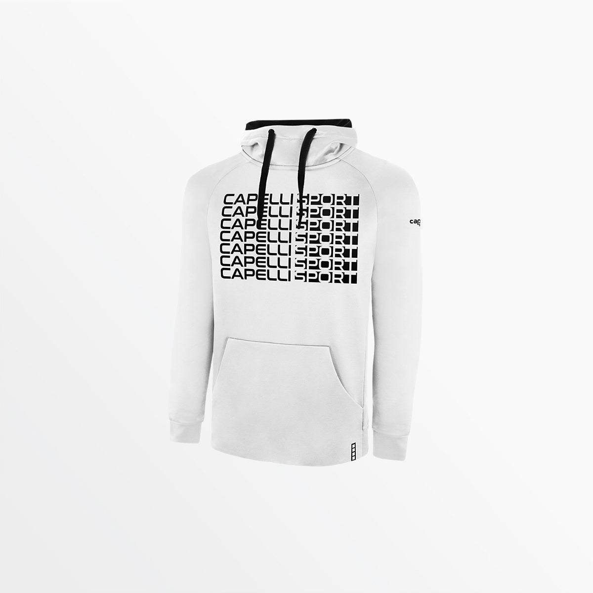 Men's Therma Fleece Pullover Hoodie with Front Repeating Logo - Cozy Winter Wear for Outdoor Activities & Casual Style