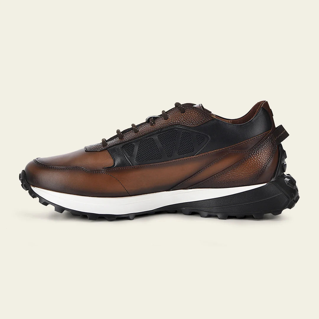 **Men's Cuadra Almond Casual Fashion Cowhide Leather Sneakers - Comfortable & Stylish for Everyday Wear, Work, and Travel**