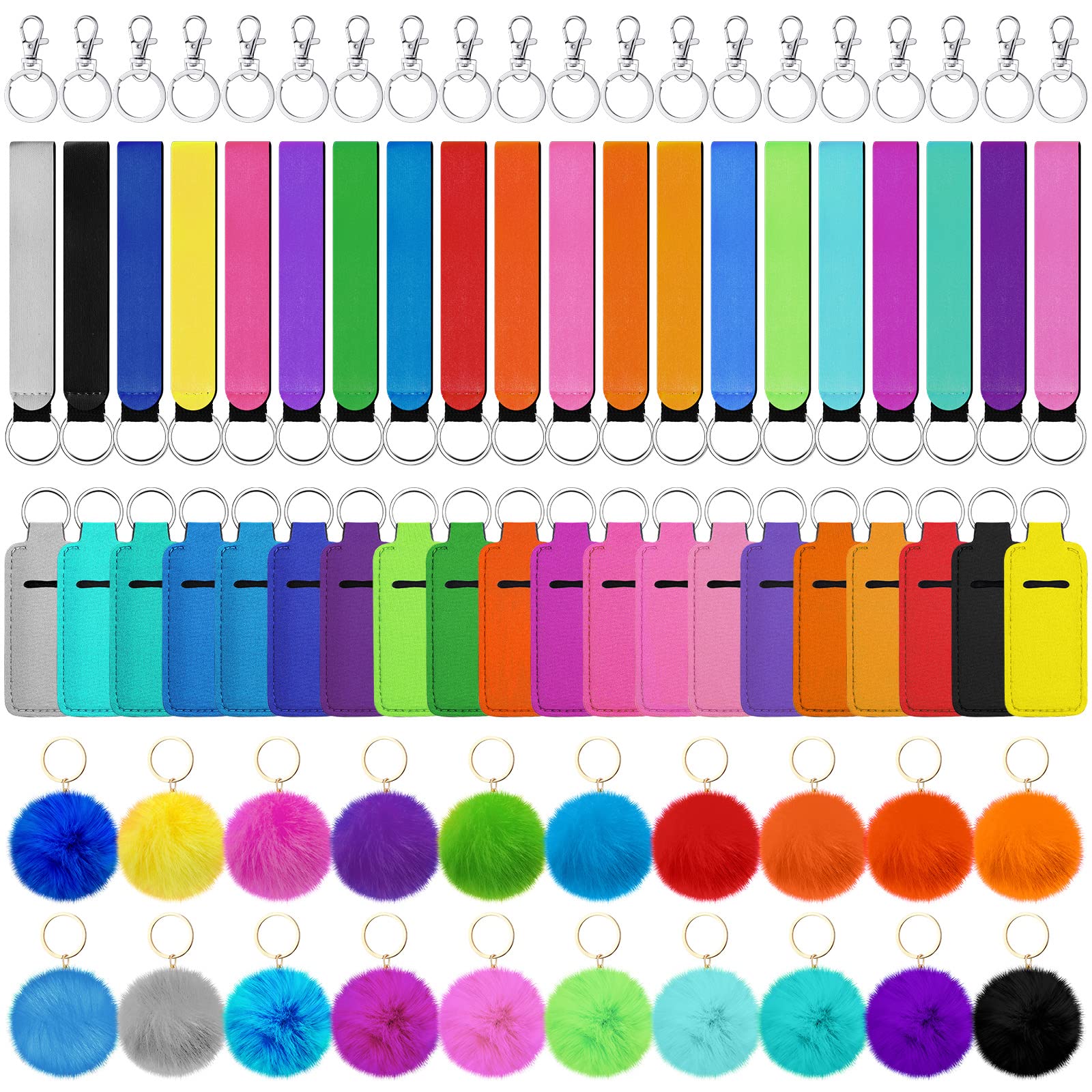 Colorful Lipstick Holder Keychain Set - 20 Pcs for Women, Perfect for Makeup & Gifts