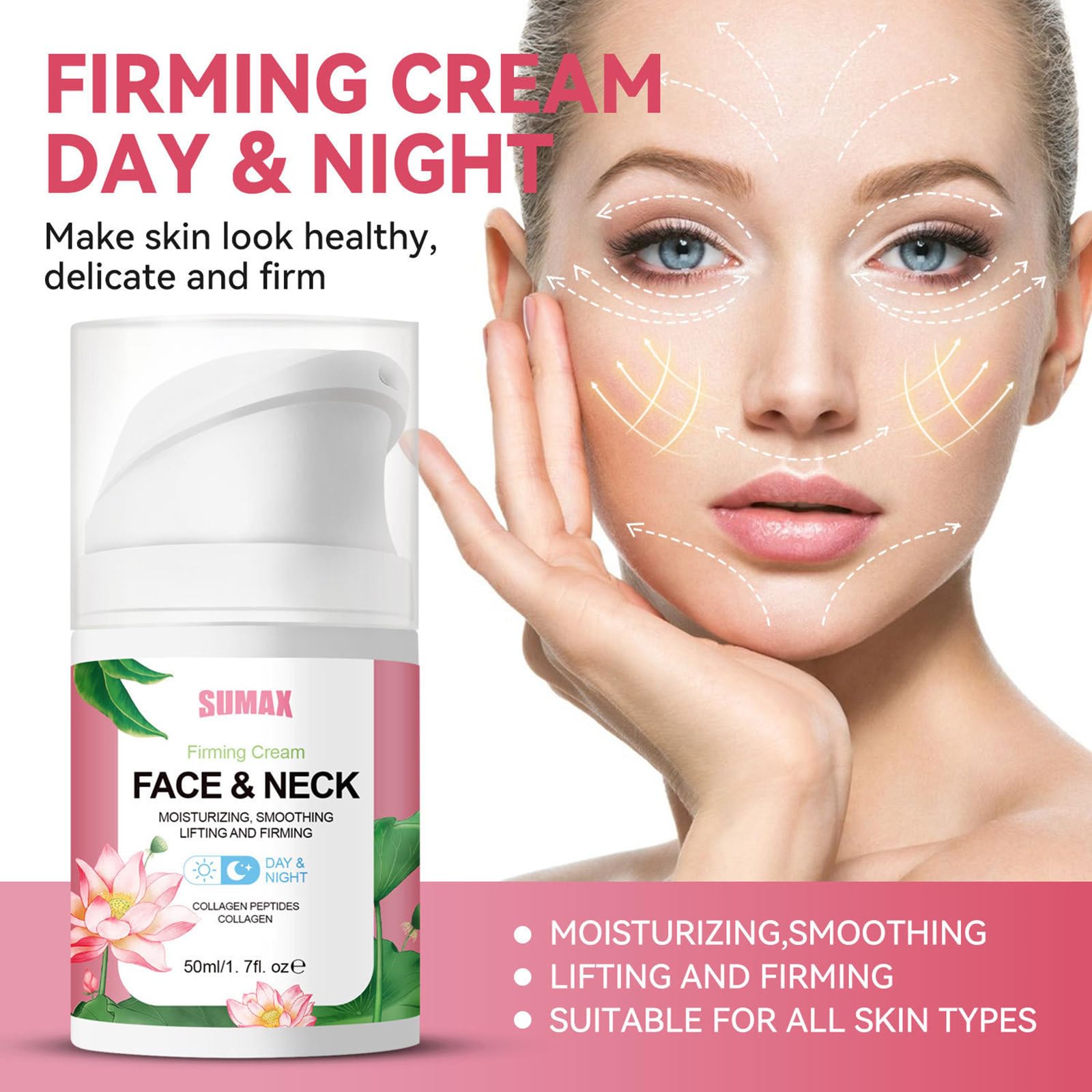 **Firming Collagen Peptide Anti-Aging Cream – Skin Tightening Moisturizer for Face, Neck & Décolleté – Wrinkle Reduction & Even Skin Tone – Long-Lasting Hydration – 1.76 oz | Perfect for Daily Skincare Routine & Nighttime Repair**