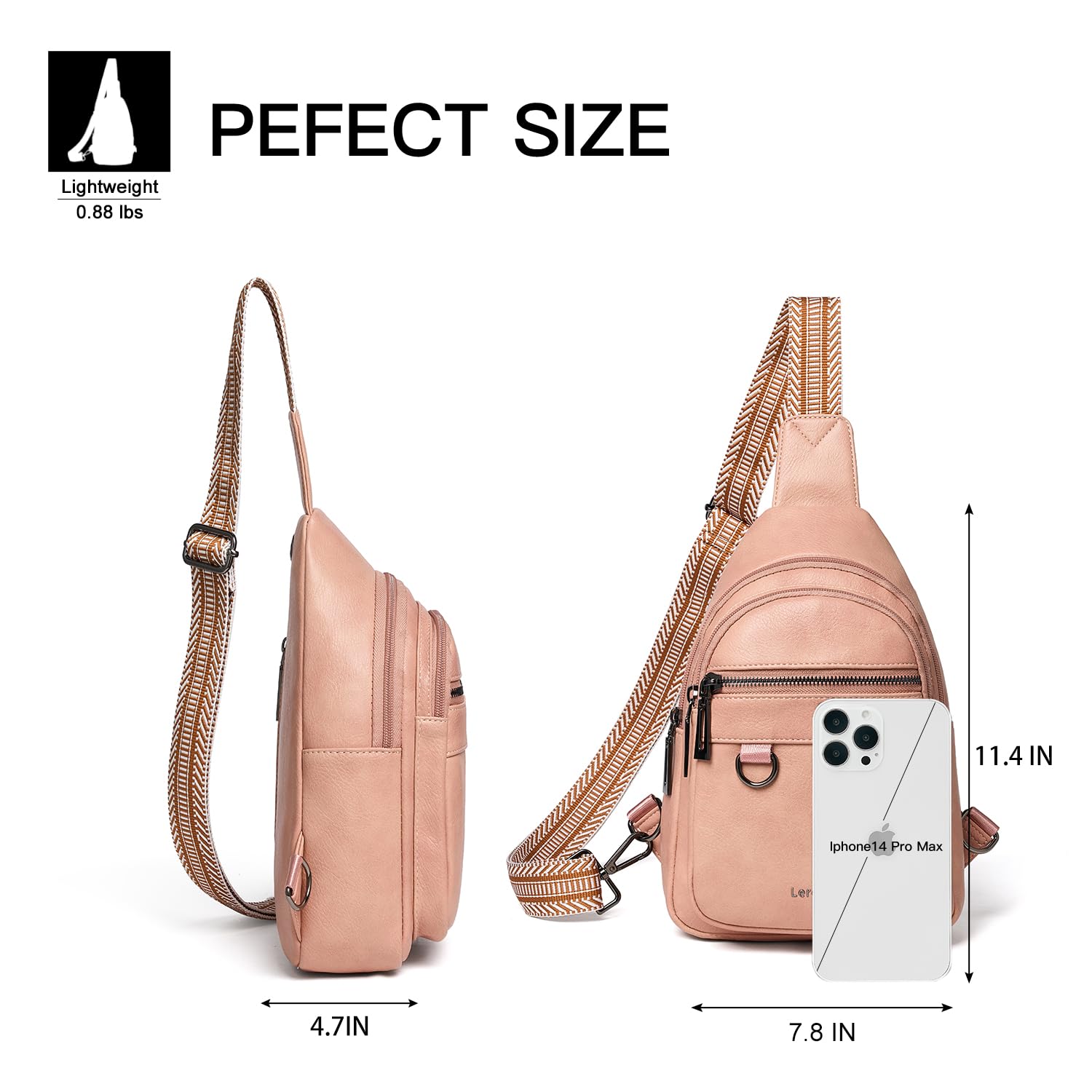 7L Vegan Leather Crossbody Sling Bag for Women & Men - Anti-Theft Fanny Pack, Shoulder Bag & Travel Backpack | Perfect for Gym, Hiking, Commuting & Daily Use