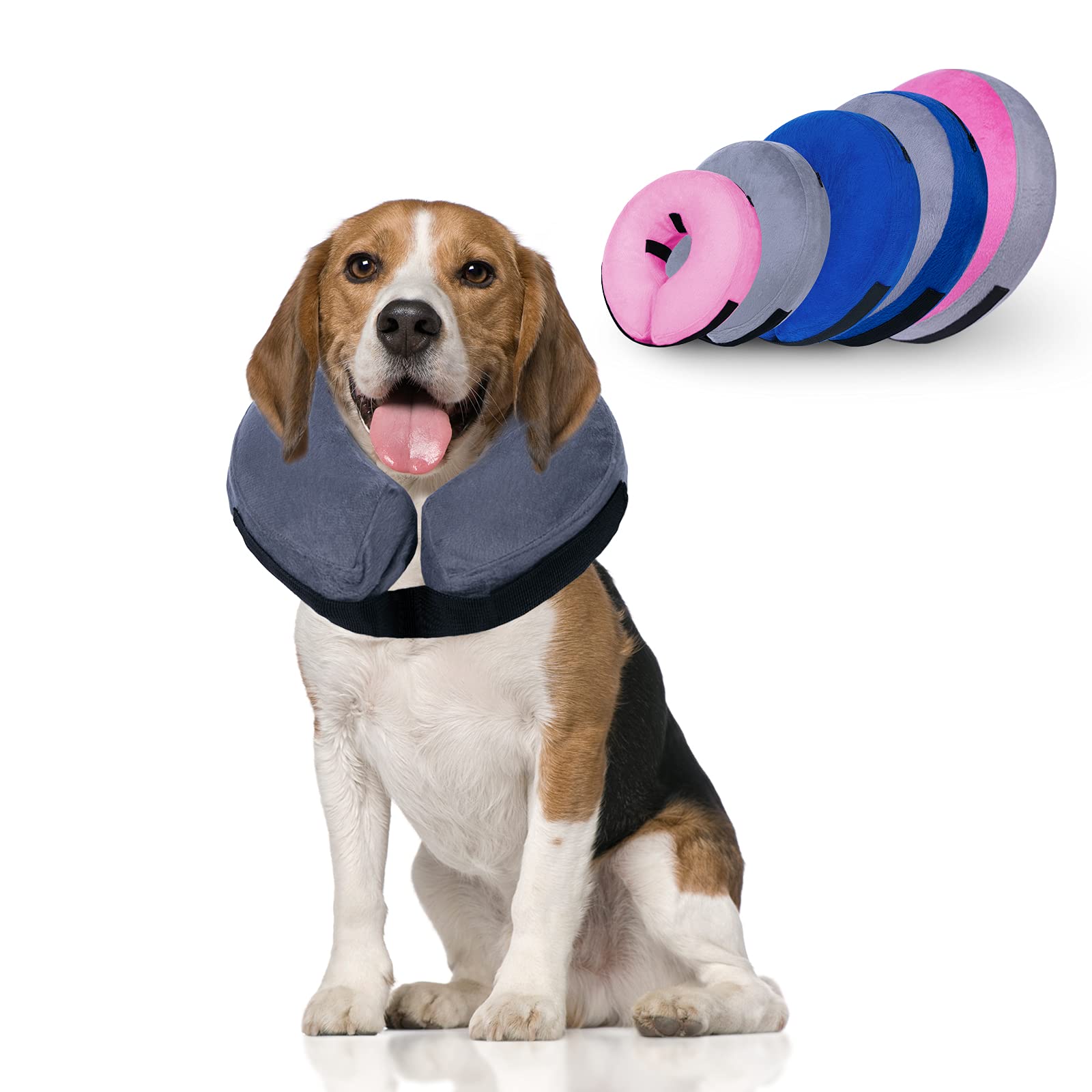 Dunhuang Soft Inflatable Pet Recovery Collar for Dogs & Cats - Post-Surgery Protective Cone Alternative to Prevent Licking, Scratching & Biting - Perfect for Wound Healing & Medical Recovery After Spay/Neuter