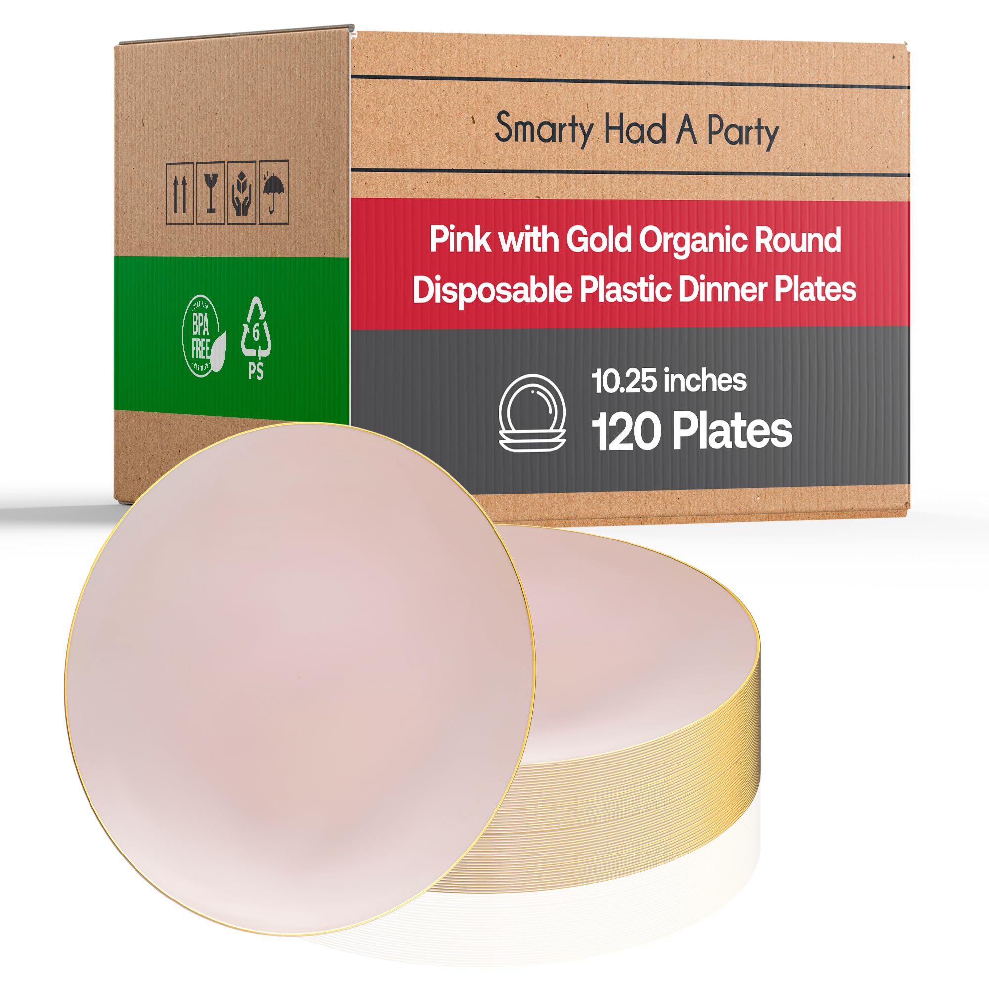 Eco-Friendly Disposable Plastic Plates with Elegant Rim Design - 10.25