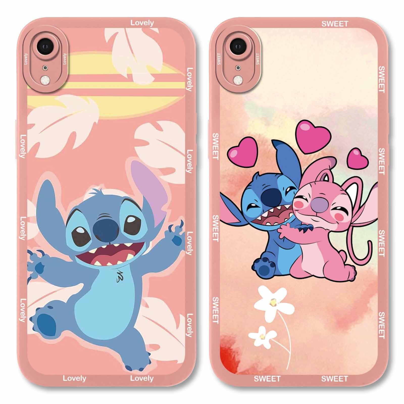2 Pack Cute Cartoon Flower Stitch Anime Phone Case for iPhone XR 6.1
