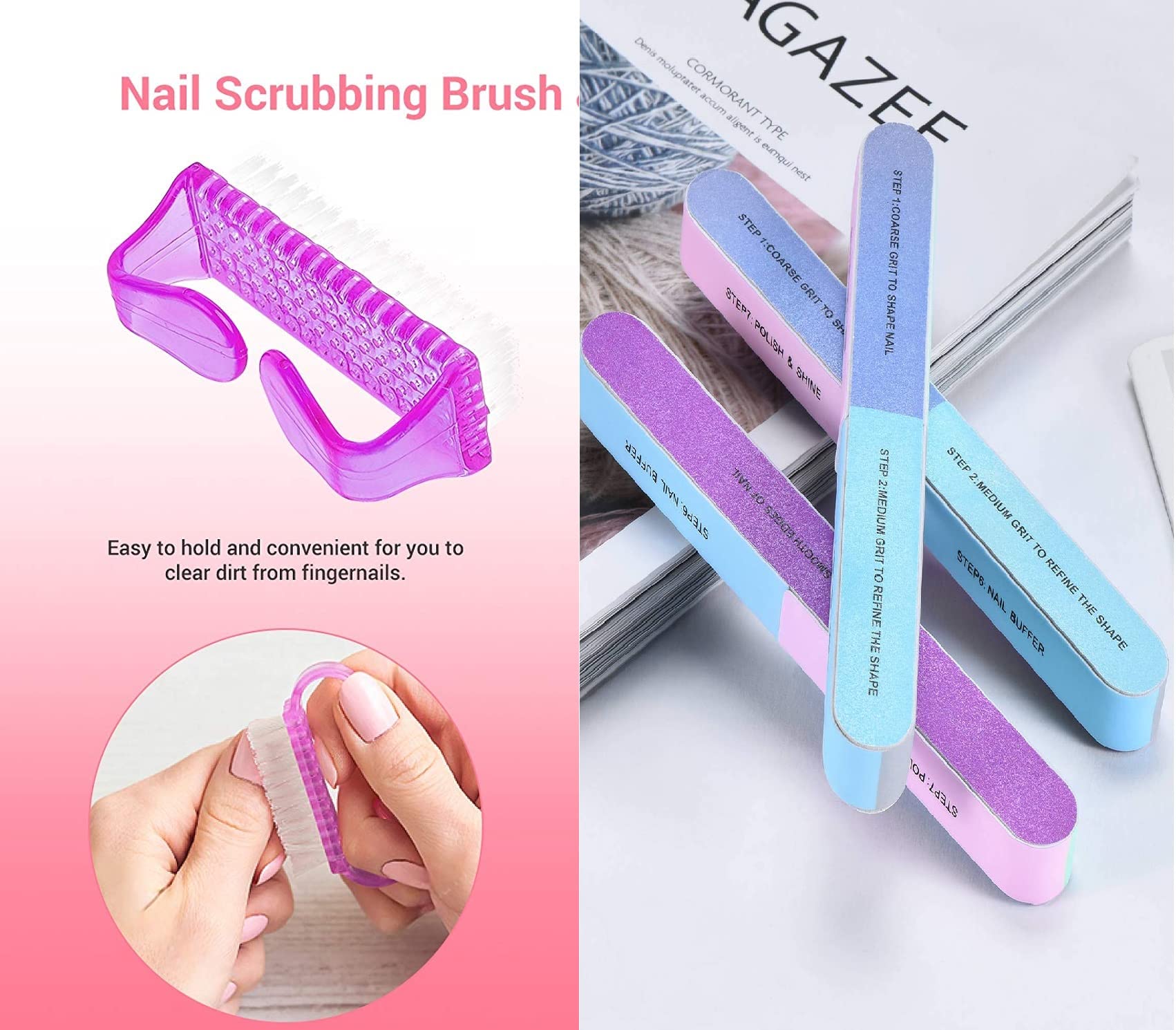 D.B.Z.® 3D Nail Art Kit - 1 Rectangular Image Plate, Nail Buffers, Nail Files & Professional Nail Art Tools Set for Women & Girls - Perfect for DIY Manicures, Salon Nail Designs & Home Nail Decorations