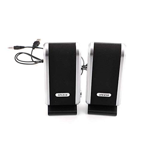 Meiyan 2 Pcs USB Computer Speakers - Portable Stereo Sound with 3.5mm Ear Jack for Desktop PC, Laptop, Gaming, and Home Office