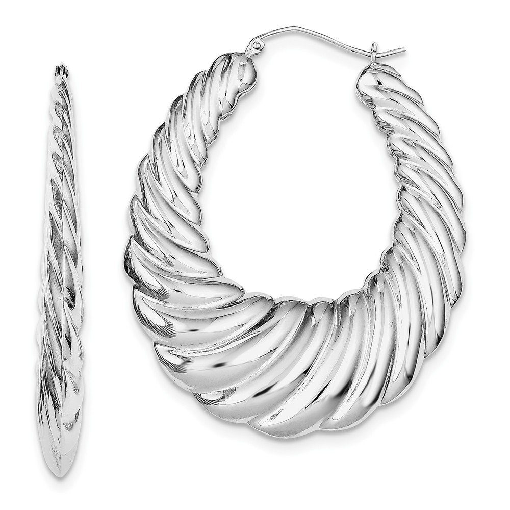 Stylish Sterling Silver Rhodium-Plated Hoop Earrings for Women - Perfect for Parties, Weddings & Everyday Wear