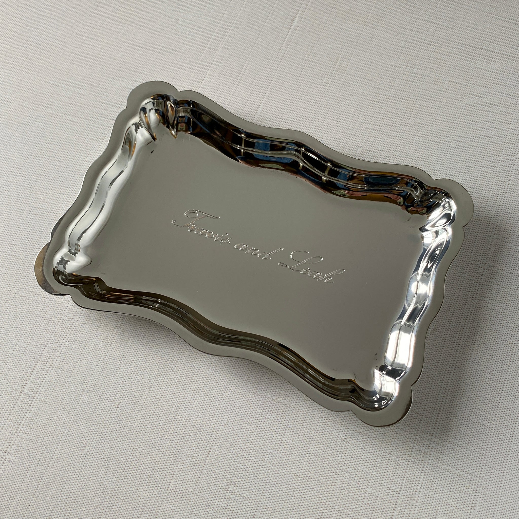 Antique Pewter Chippendale Style Small Serving Tray - Elegant Tea Tray for Afternoon Tea, Coffee Service & Home Decor