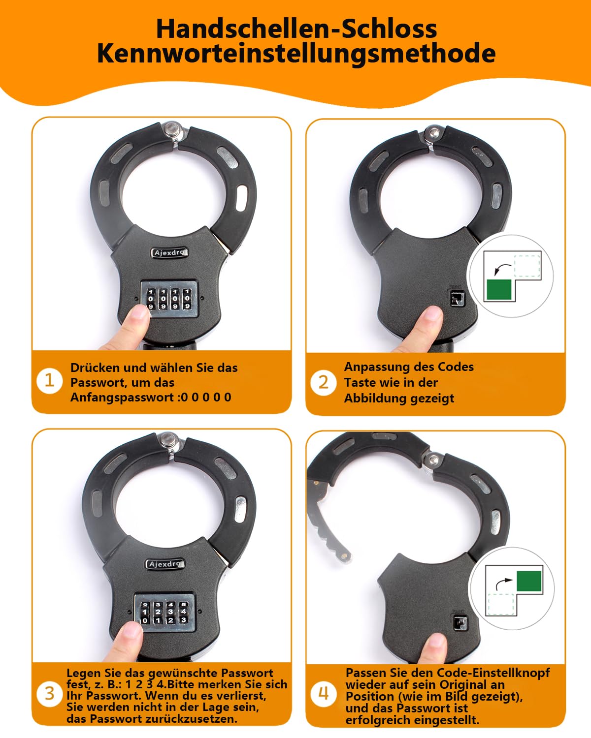 High Security 90cm E Scooter & Bicycle Combination Chain Lock with Rubber Sleeve - Handcuff Style Password Lock for Electric Scooters, Bikes, Skateboards - Perfect for Urban Commuting, Campus Security & Outdoor Activities