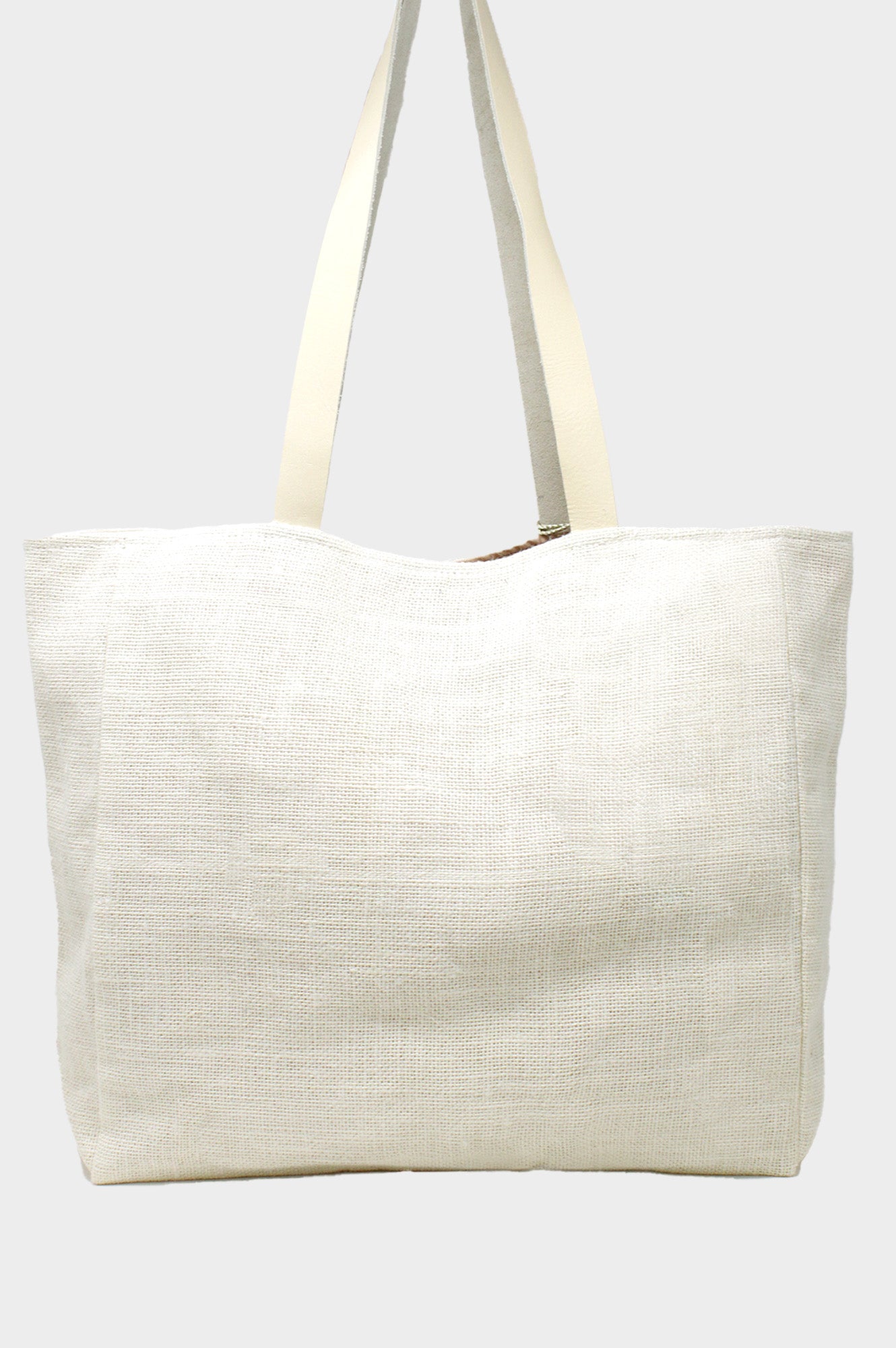 Stylish White & Light Gold Palm Tree Jute Beach Bag - Perfect for Summer Vacations, Pool Parties & Tropical Getaways