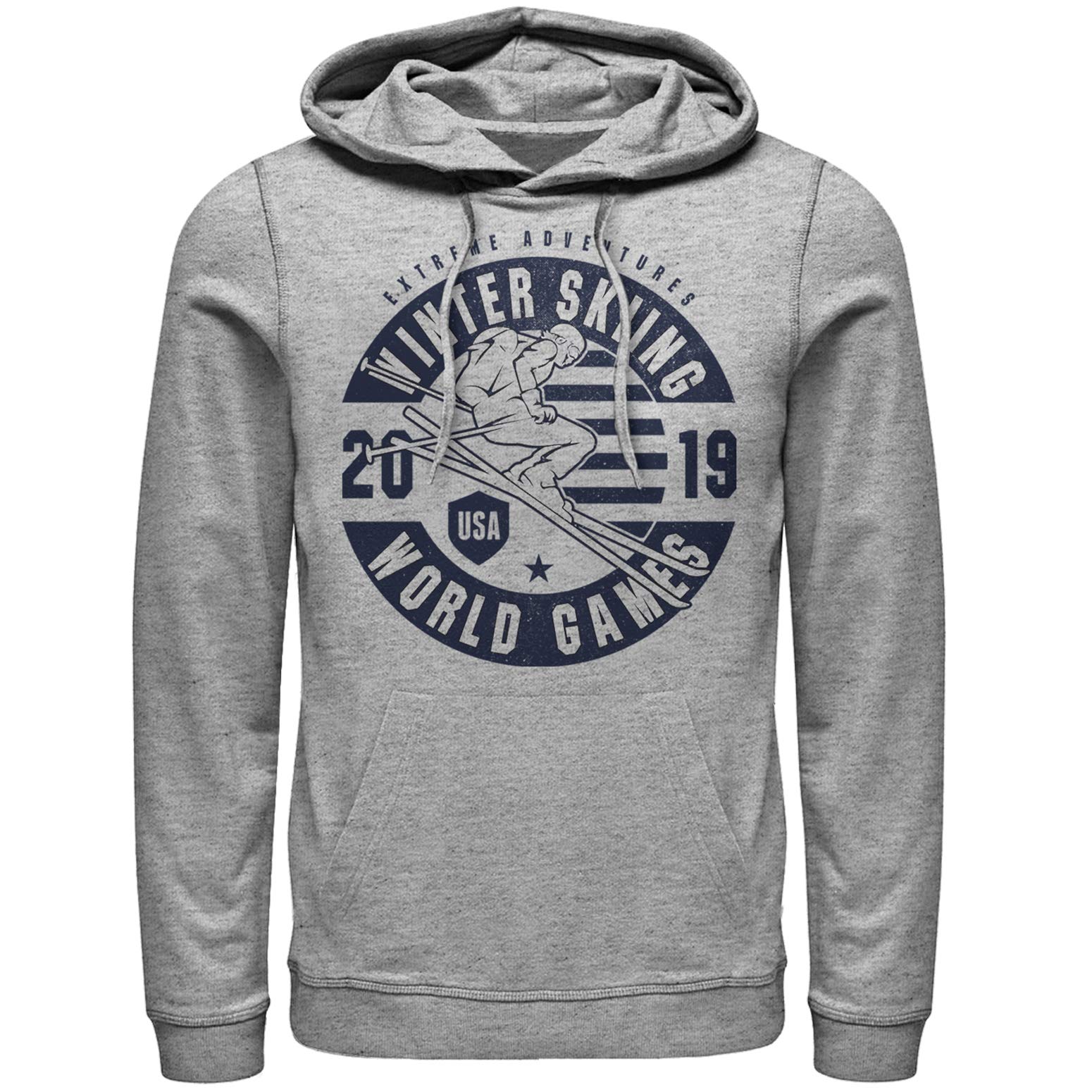 LOST GODS Men's Winter Skiing Games Pull Over Hoodie - Warm Fleece-Lined Hooded Sweatshirt for Skiing, Snowboarding & Outdoor Adventures