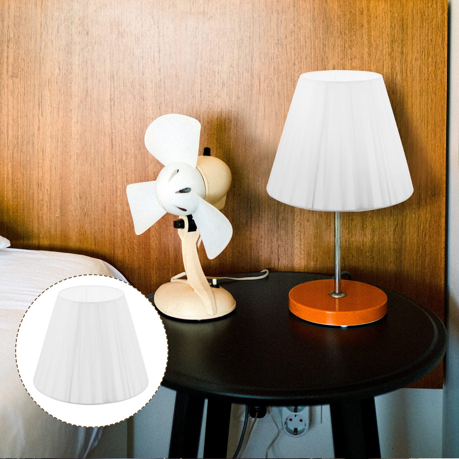 Pleated Fabric Lampshade Clip-On Light Cover - White Table & Floor Lamp Shade for Bedroom, Office, Living Room | Perfect for Reading, Working & Creating Cozy Ambiance