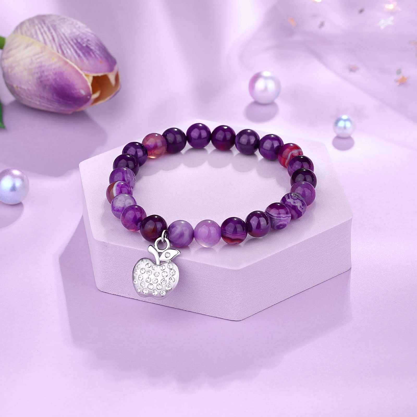 UPROMI Stretch Bracelet for Women - Teacher Appreciation Gift, Birthday, Retirement, Thank You Present - Perfect for Teachers Day, Classroom, School Events