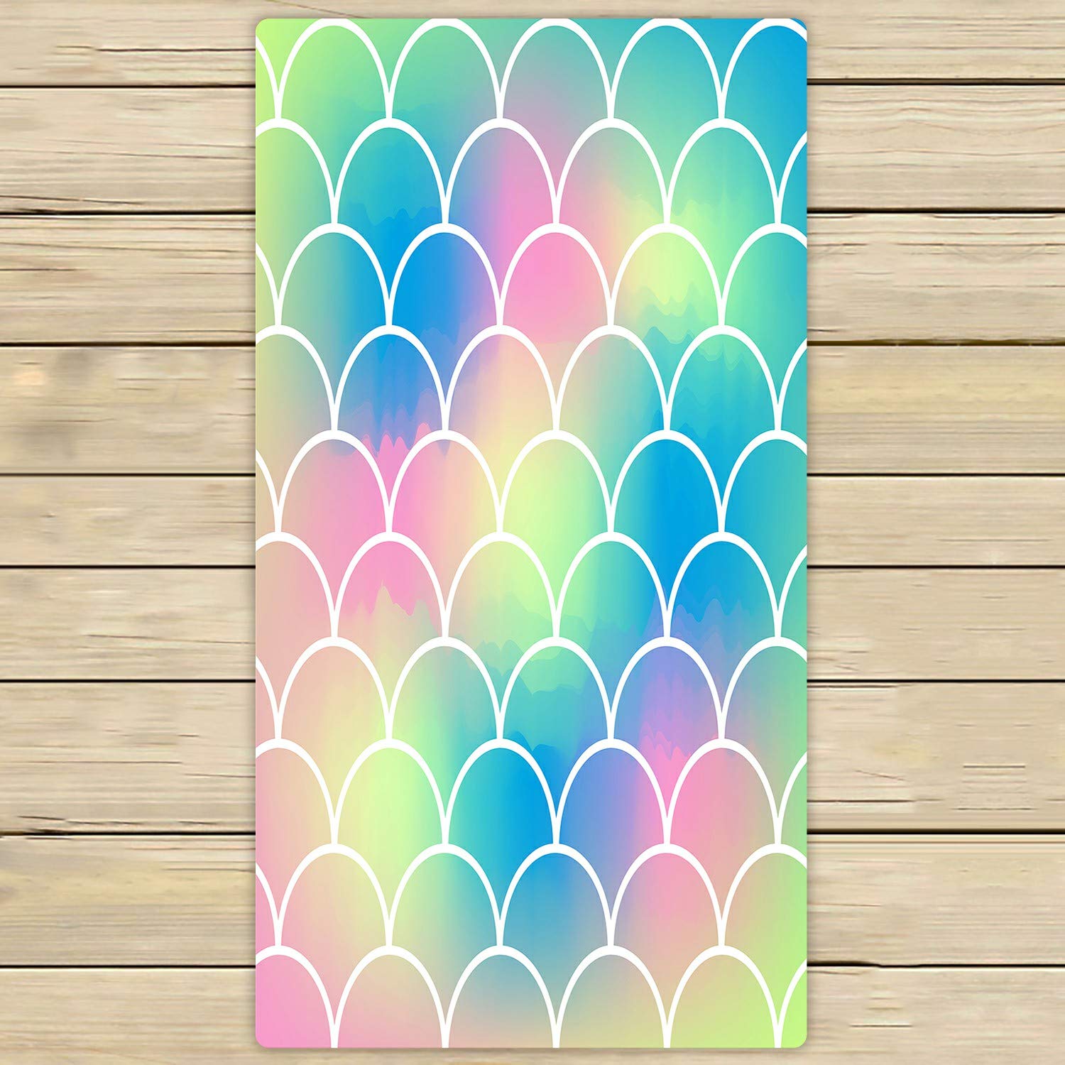 ABPHQTO Mermaid Tail Gradient Beach Towel - 30x56 Inch Soft Quick-Dry Bath & Pool Towel for Travel, Spa, Yoga - Perfect for Beach, Swimming, Lounging & Outdoor Activities